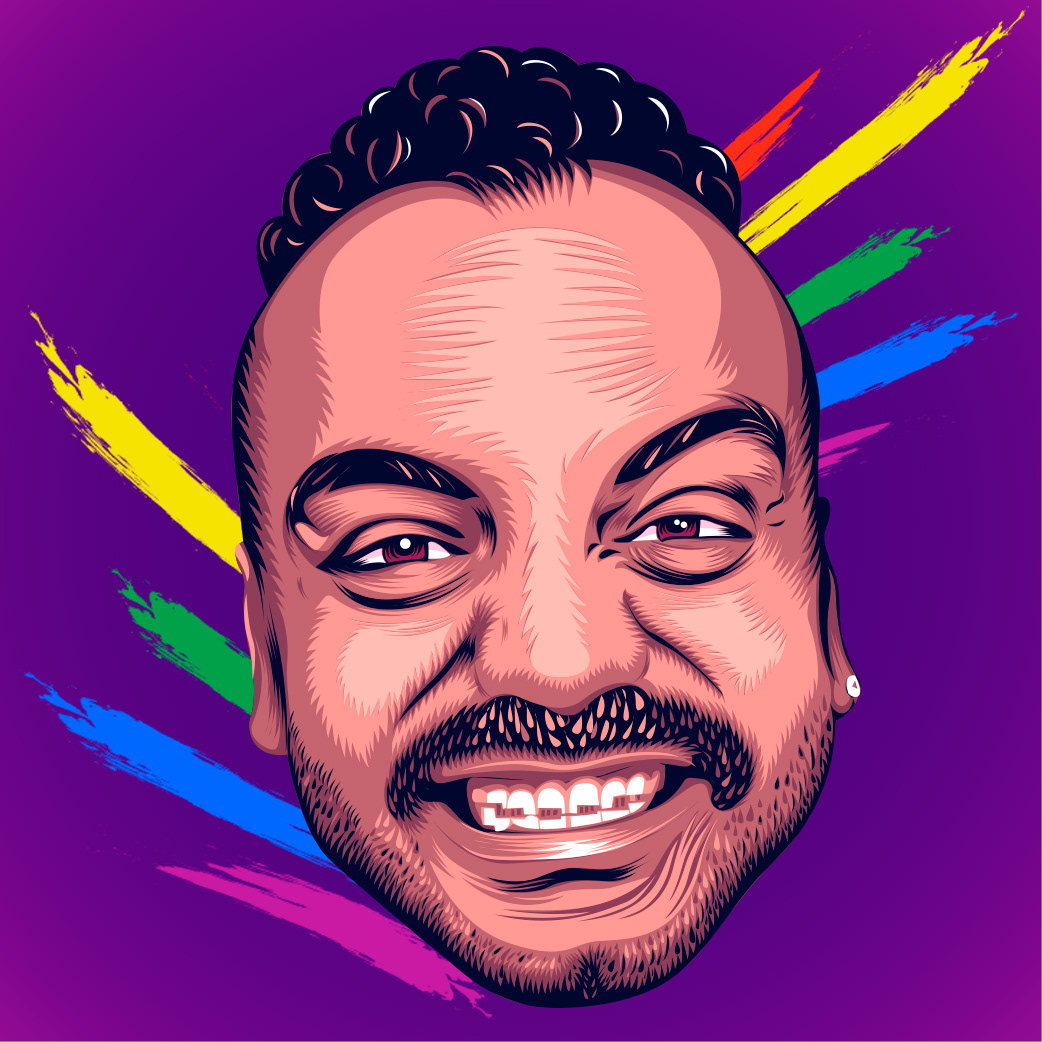 Caricatura colorida para avatar de redes sociais