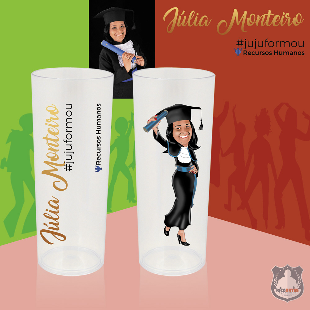 Caricatura para estampar brindes de formatura