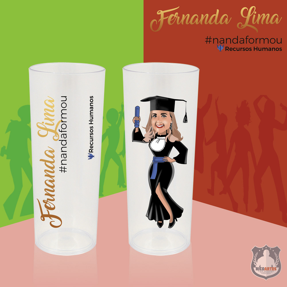 Caricatura para estampar brindes de formatura