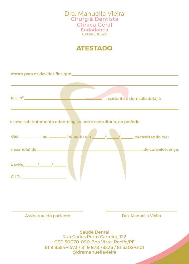Arte para atestado médico Dra.Manuella Vieira