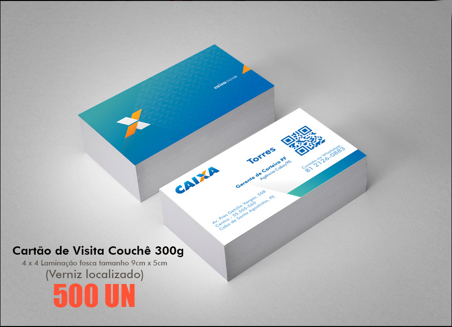 Arte para cartão de visita Couchê 300g