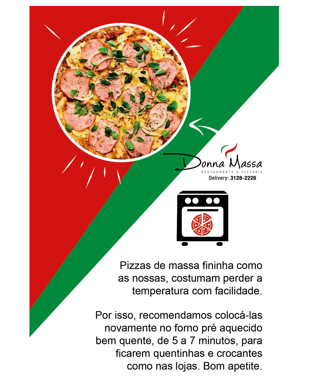 Panfleto Donna Massa Restaurante e Pizzaria