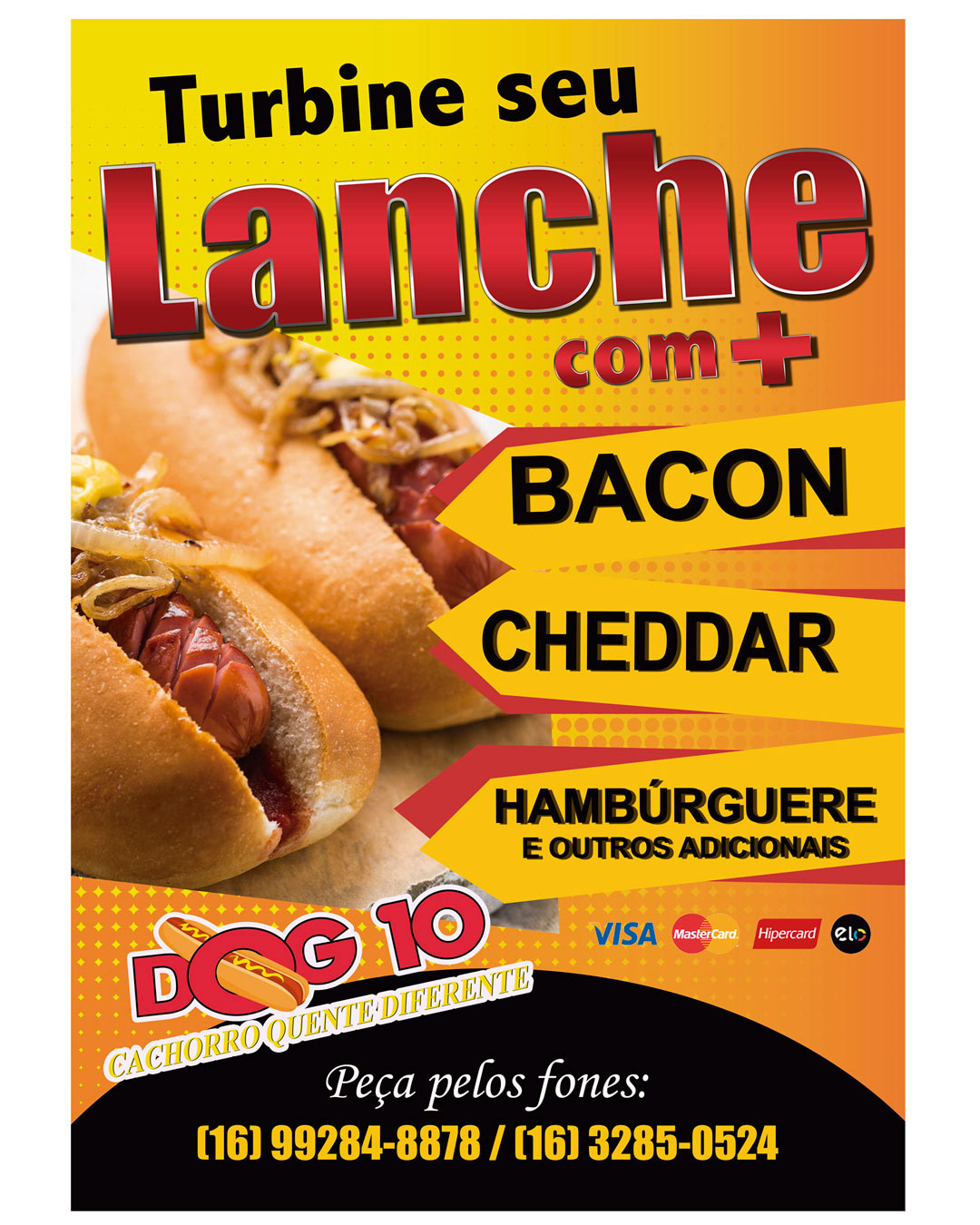 Arte para banner DOG 10 Cachorro quente diferente