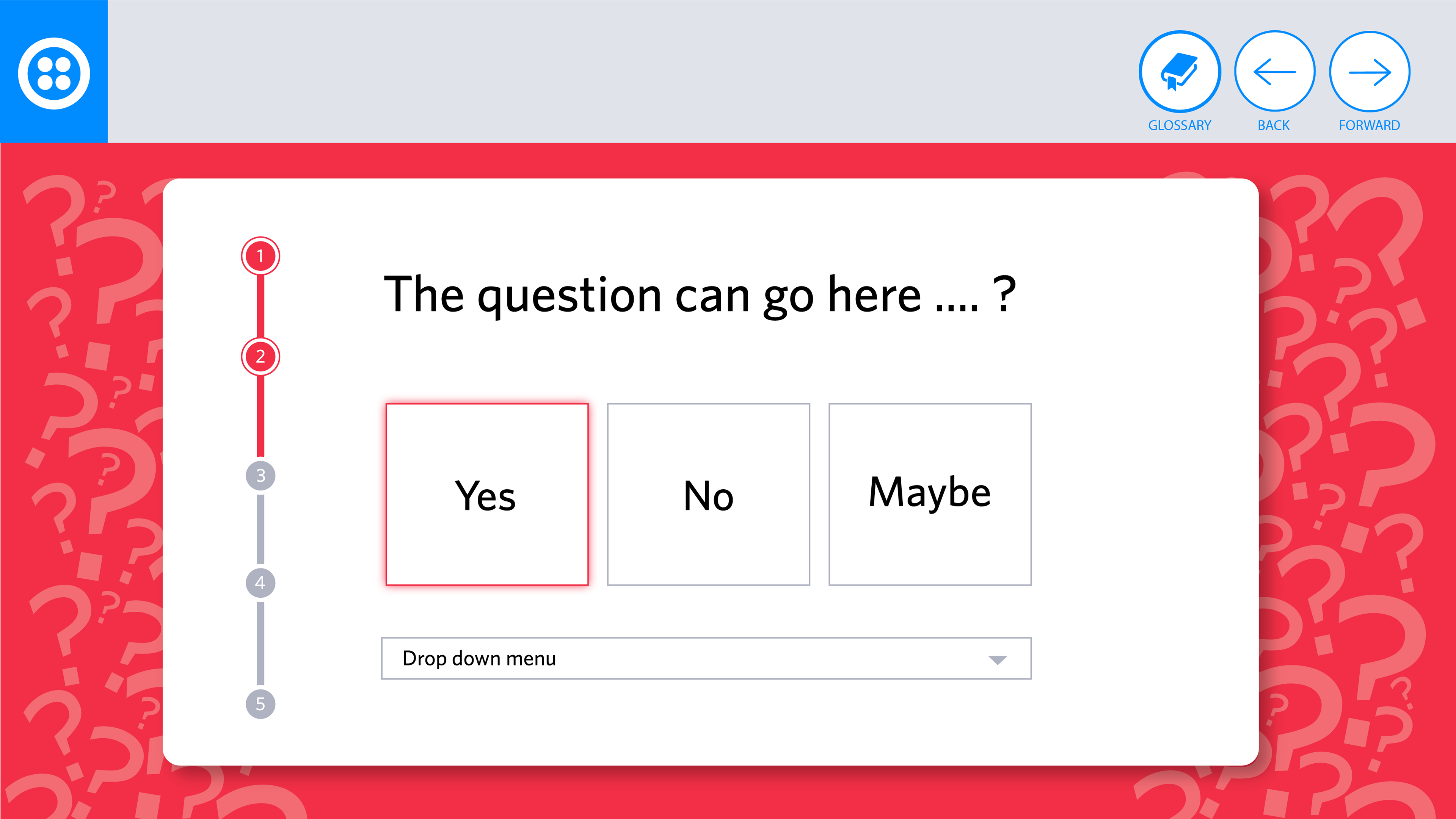 Quiz screens for sales training