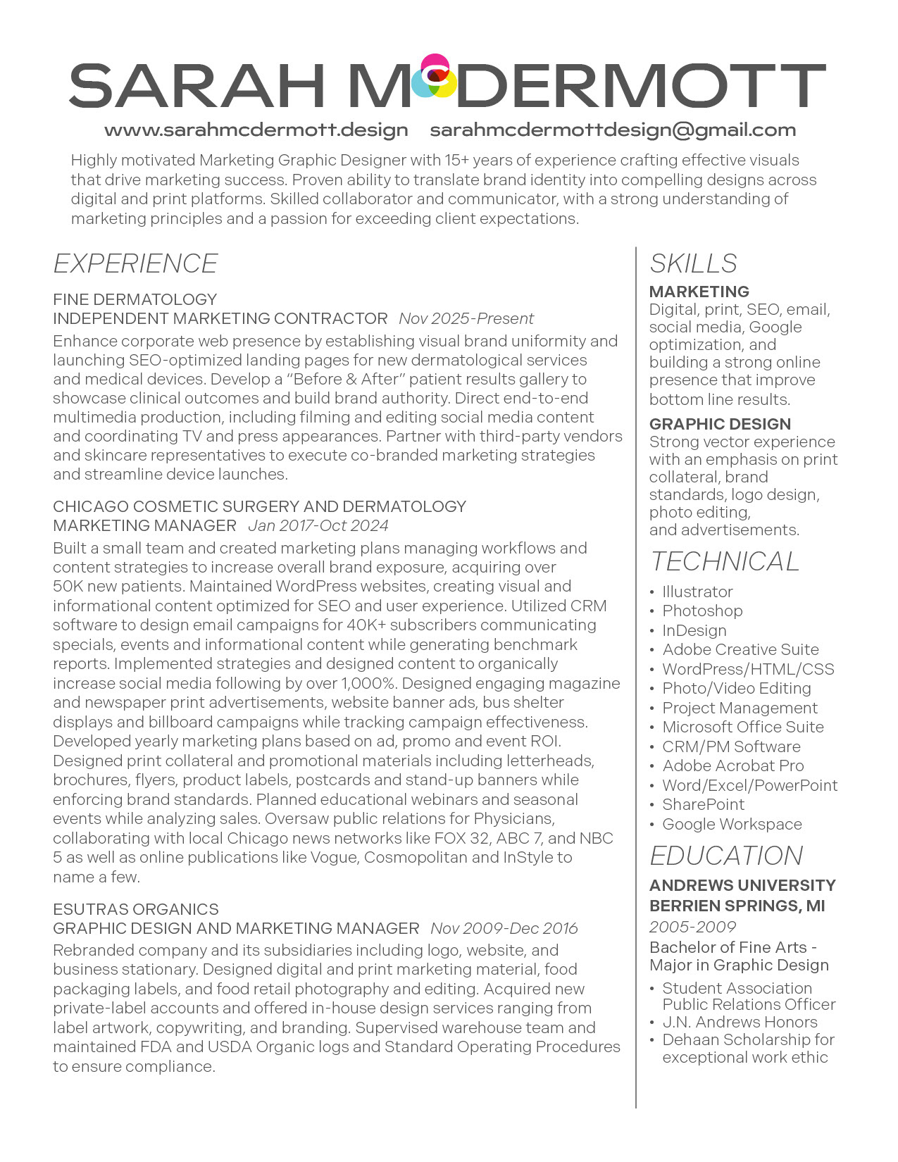 Sarah McDermott Resume