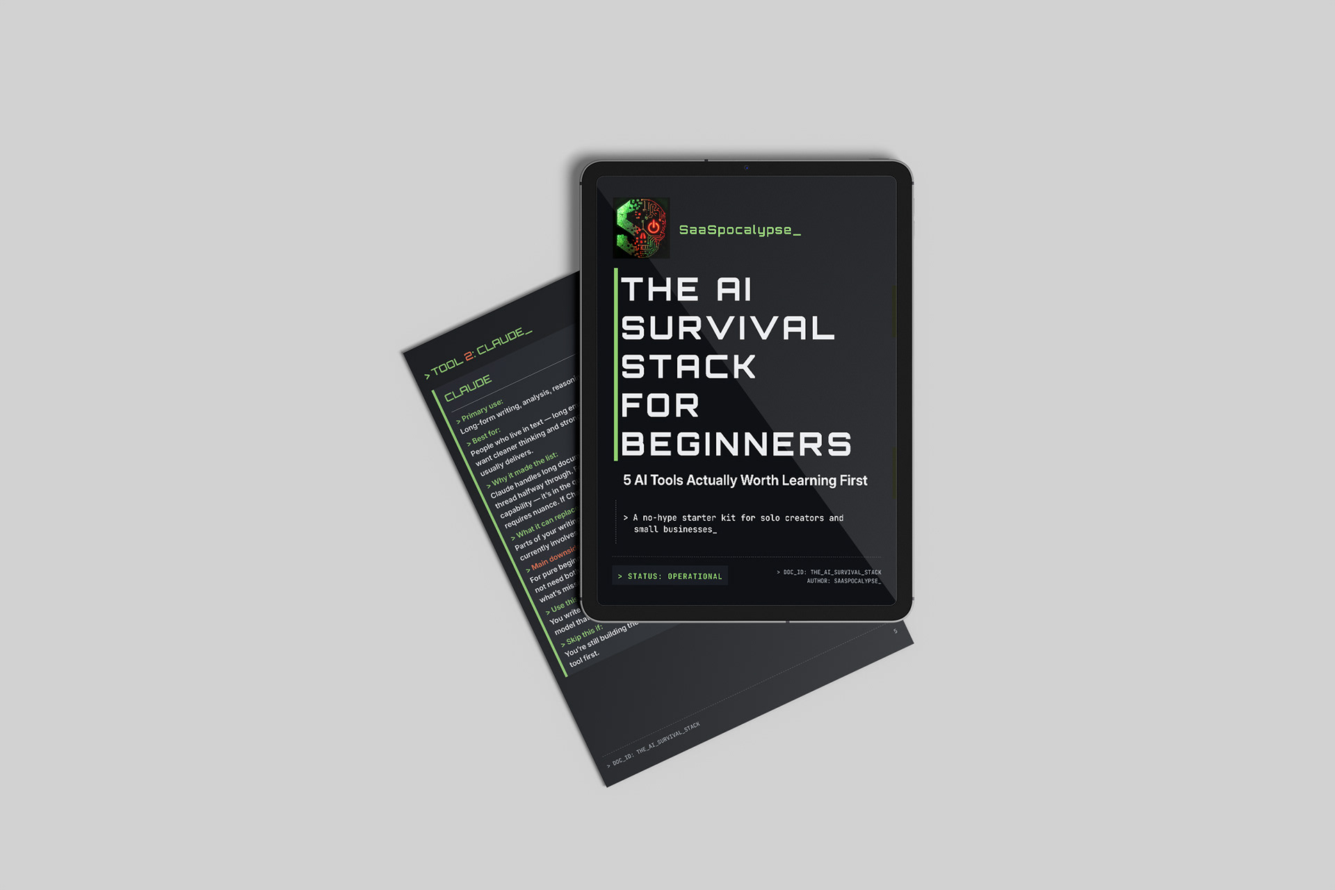 A bold AI resource guide designed with a dark tech-inspired visual system and high-contrast typography.