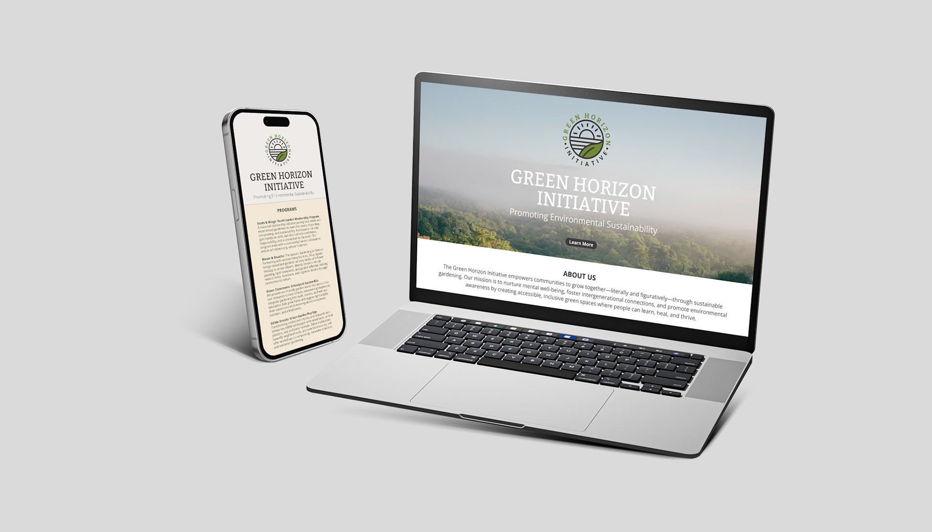 Green Horizon Initiative website mockup