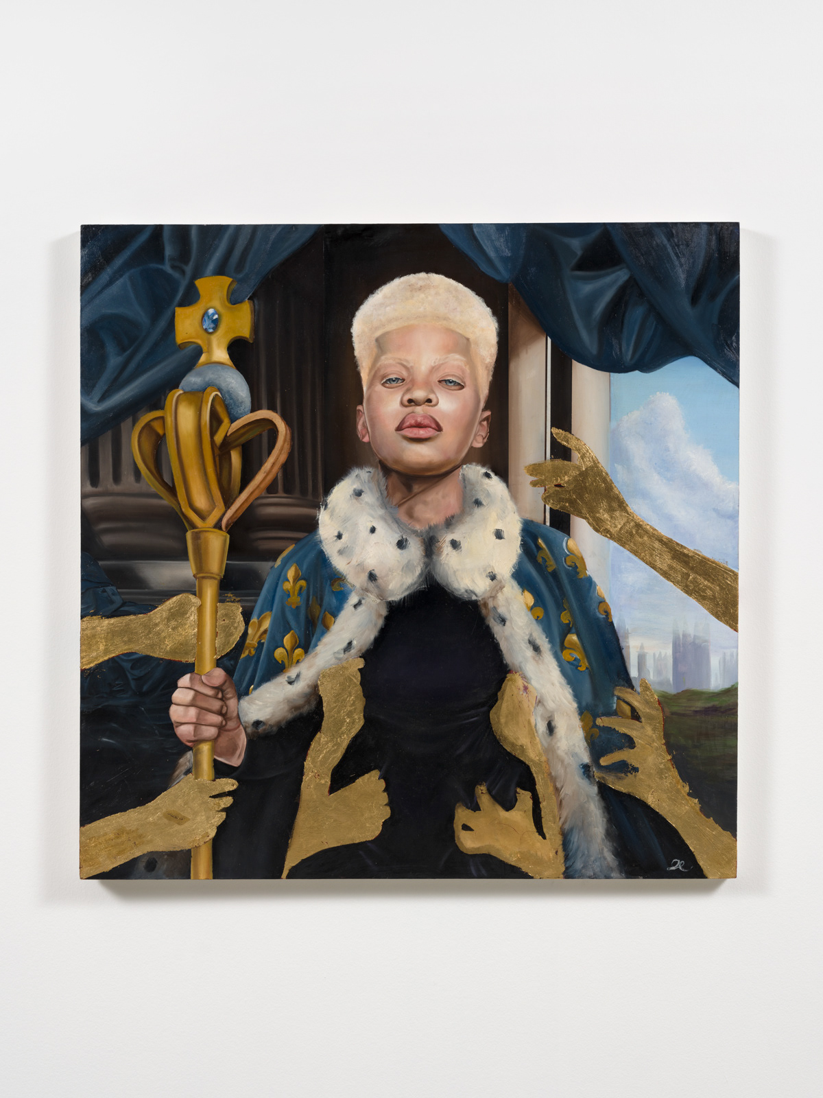 Majesty, 2023 Oil and 24k gold on Belgian linen wood panel 48 x 48 inches