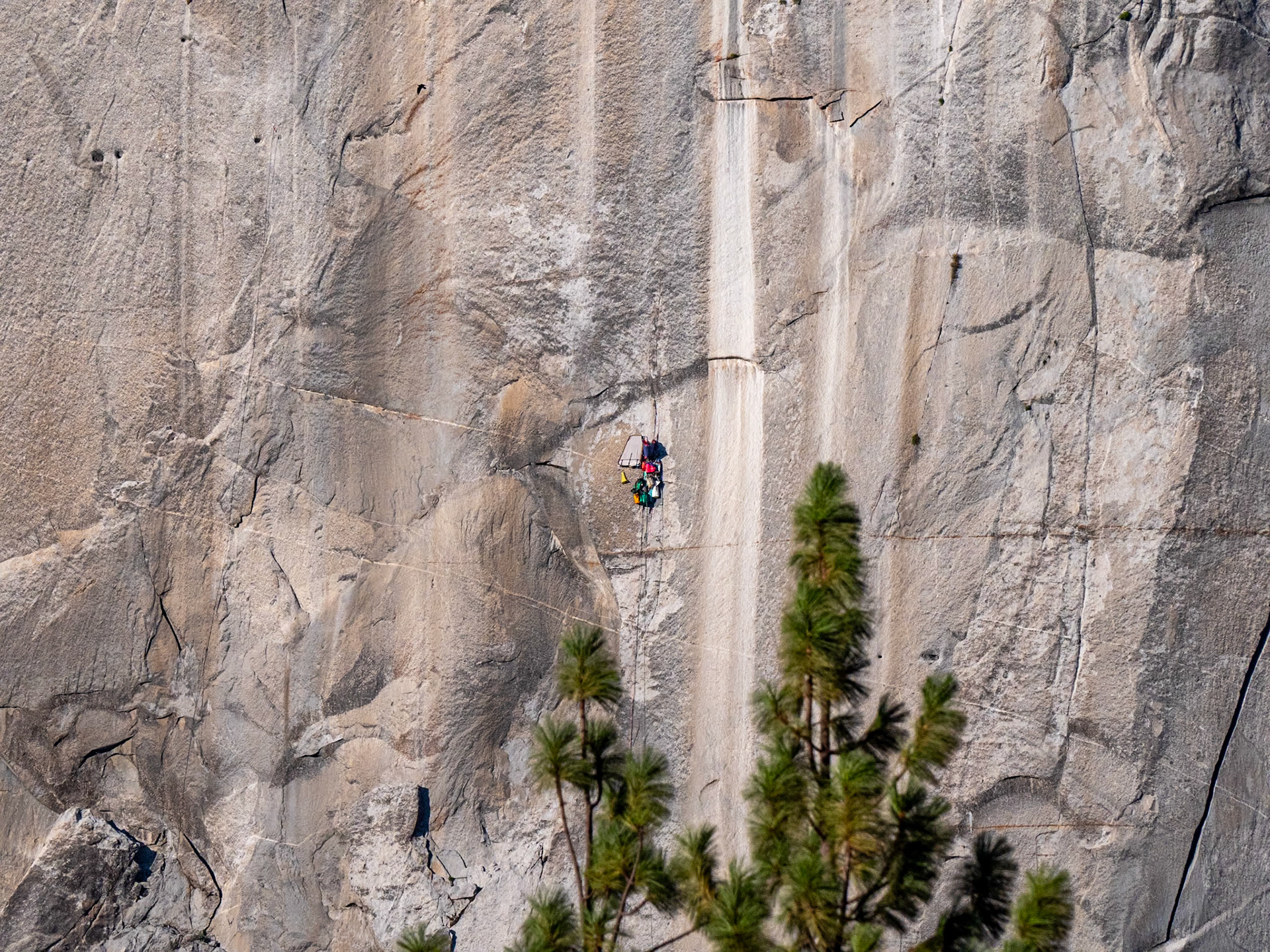 P1135343 Campsite on vertical rock face of El Capitan Yosemite National Park
