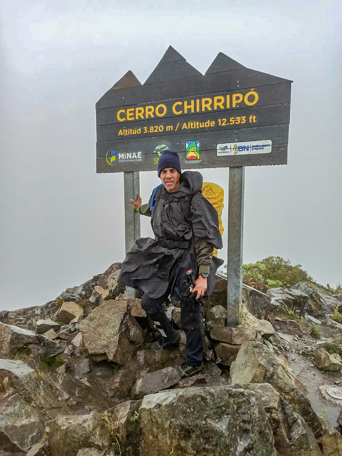 IMG-WA0086 Yes, we did make it to the summit of Cerro Chirripo, wet, windy, foggy conditions but we did it.