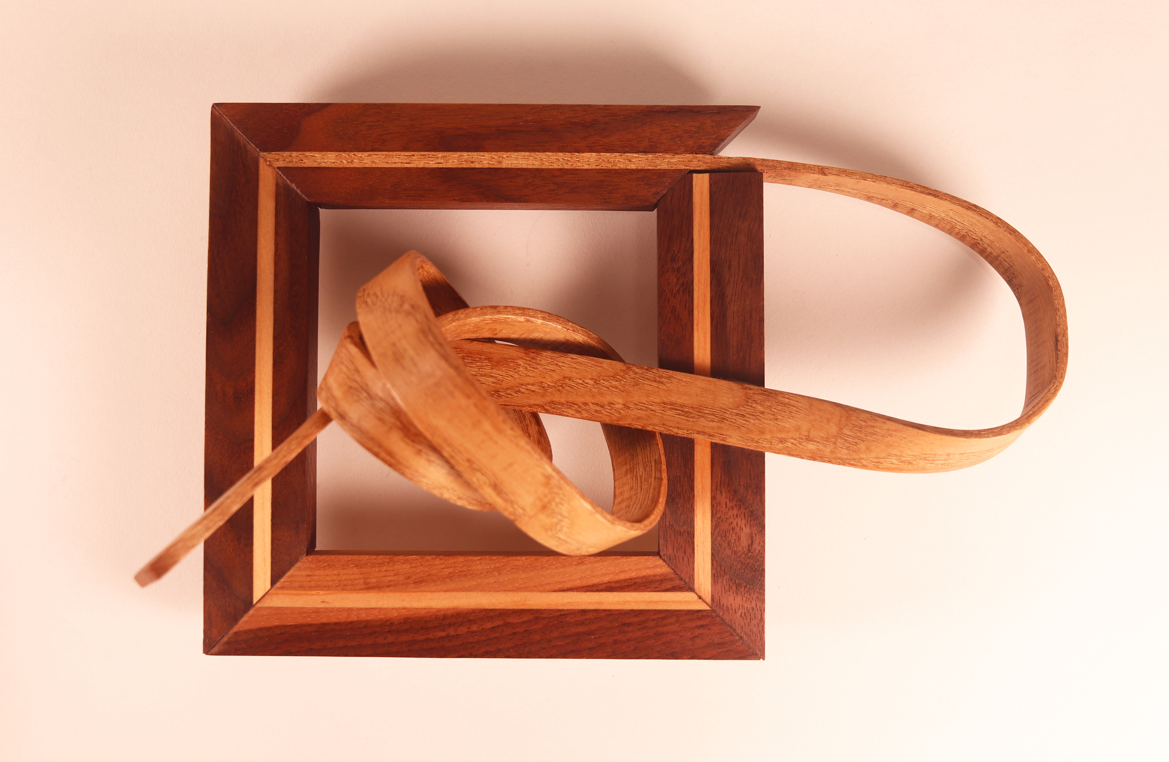 Spirted Wood # 16 - 7x7 inches - Walnut, Cypress and Sassafras wood