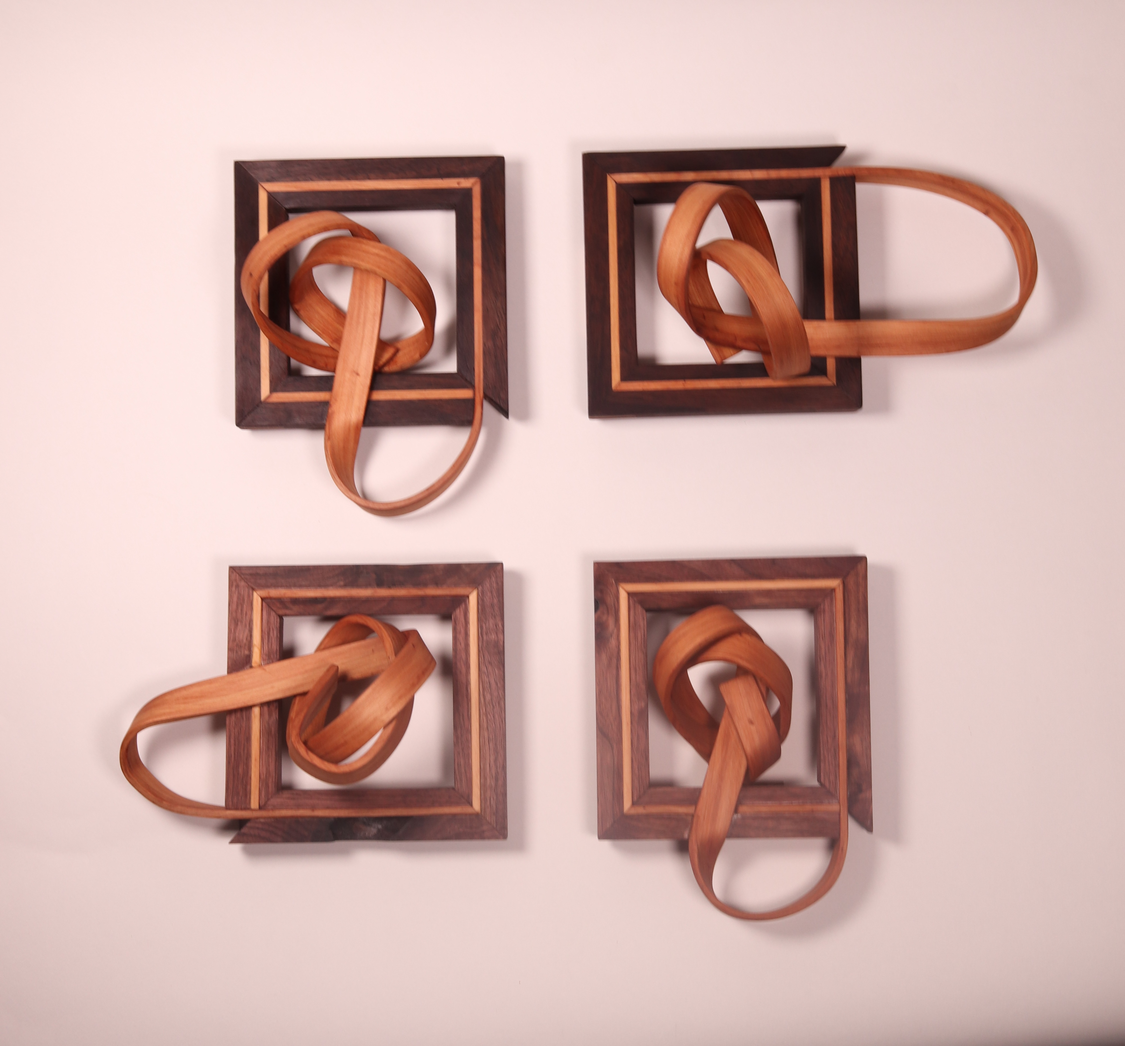 4 set - 7 x7 inches - Walnut and Cypress