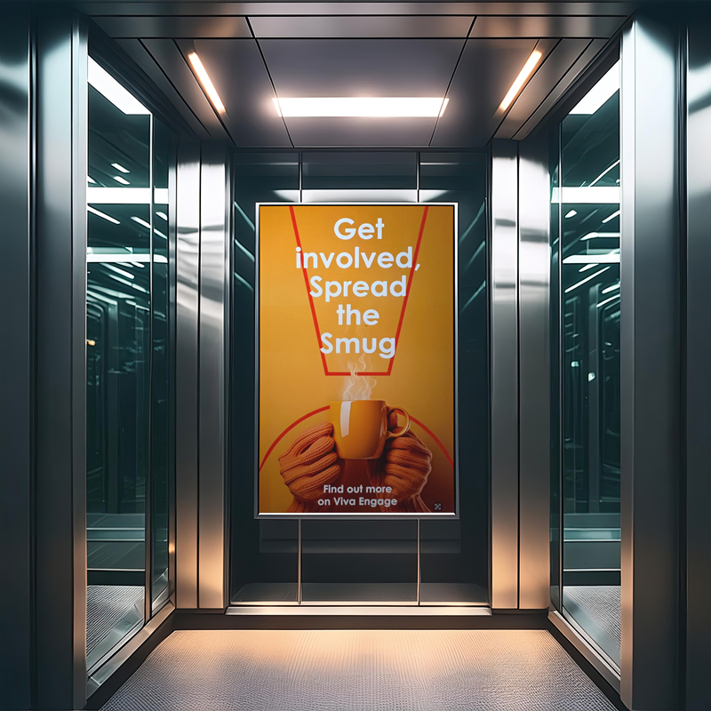 "Spread the Smug" Internal awareness campaign to promote reusable coffee cups