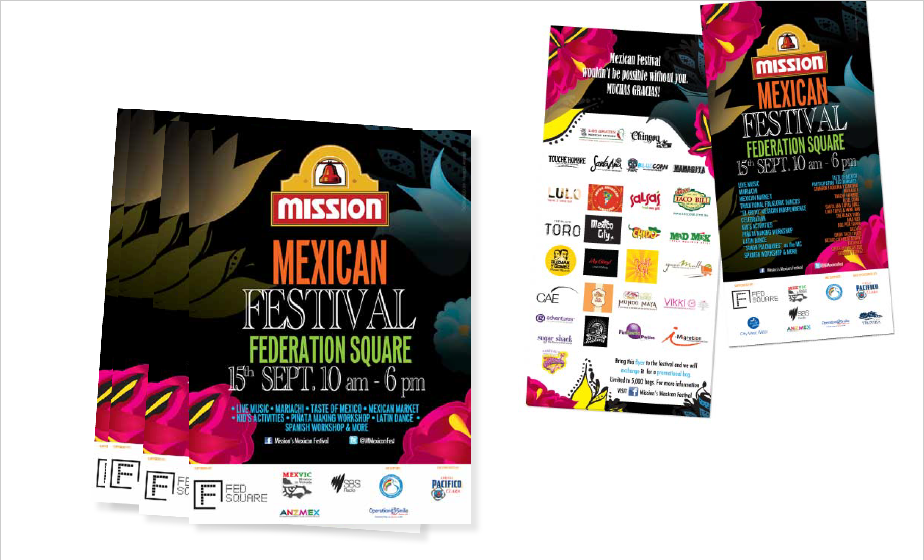 Flyers design & vector illustration Mexican Festival 2013