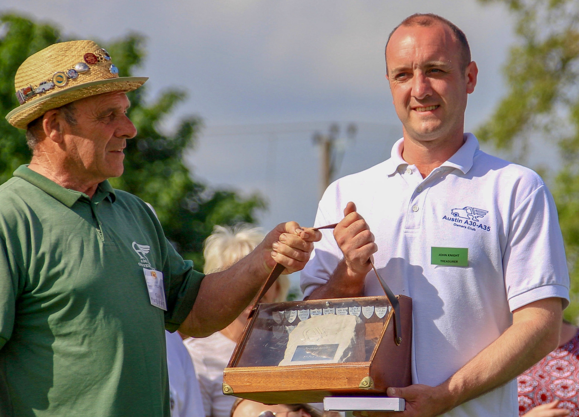 John Knight collecting his award