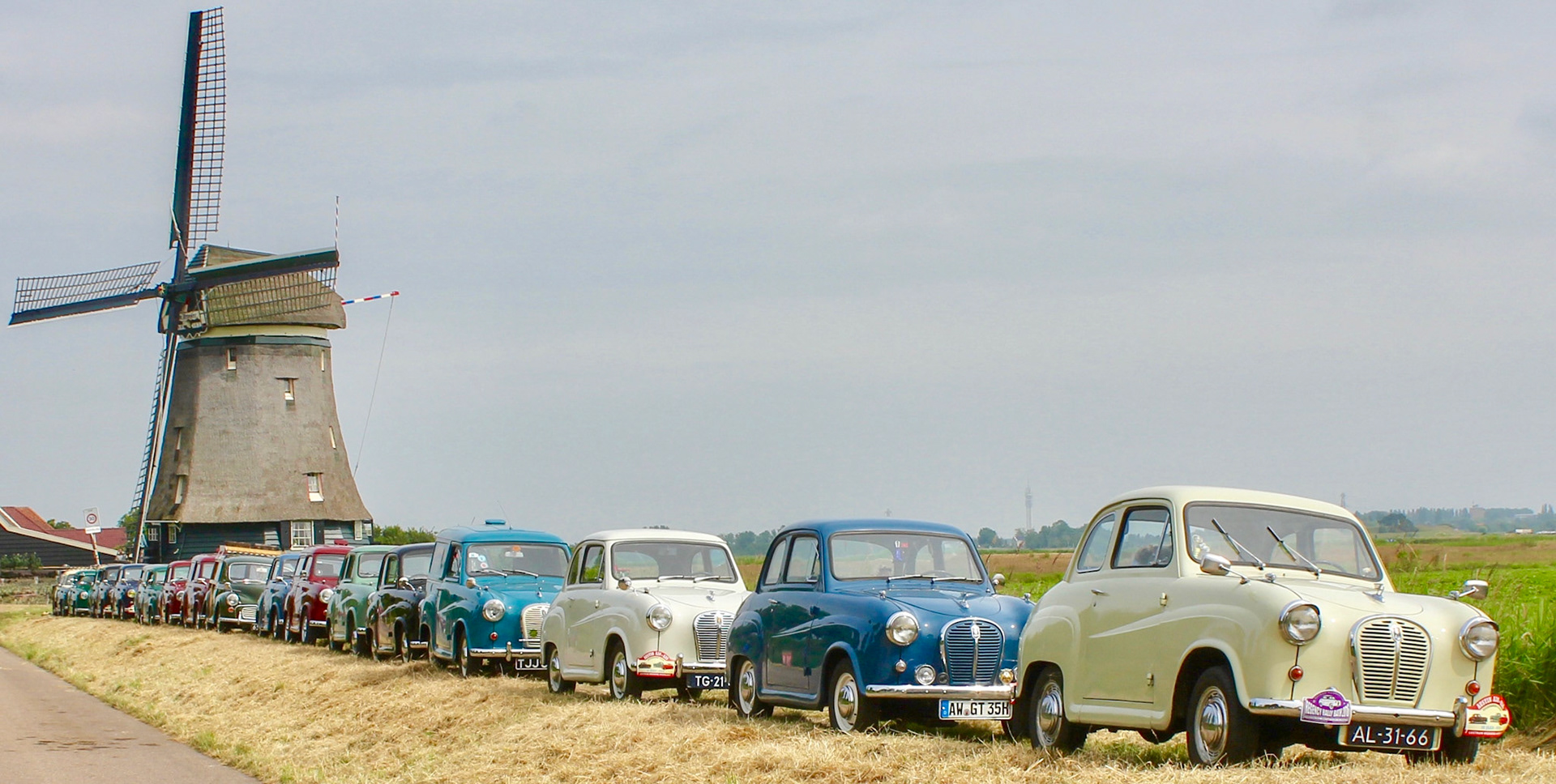 Austin A30-A35 Owners Club at Tweede Broekermolen in The Netherlands