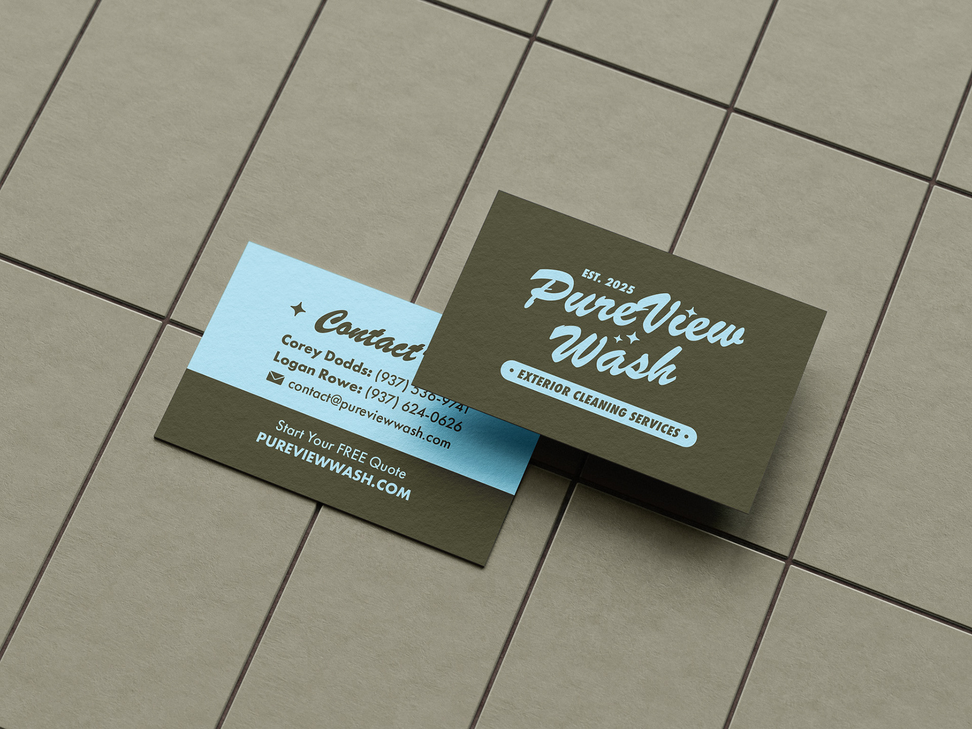 PureView Wash Business Cards