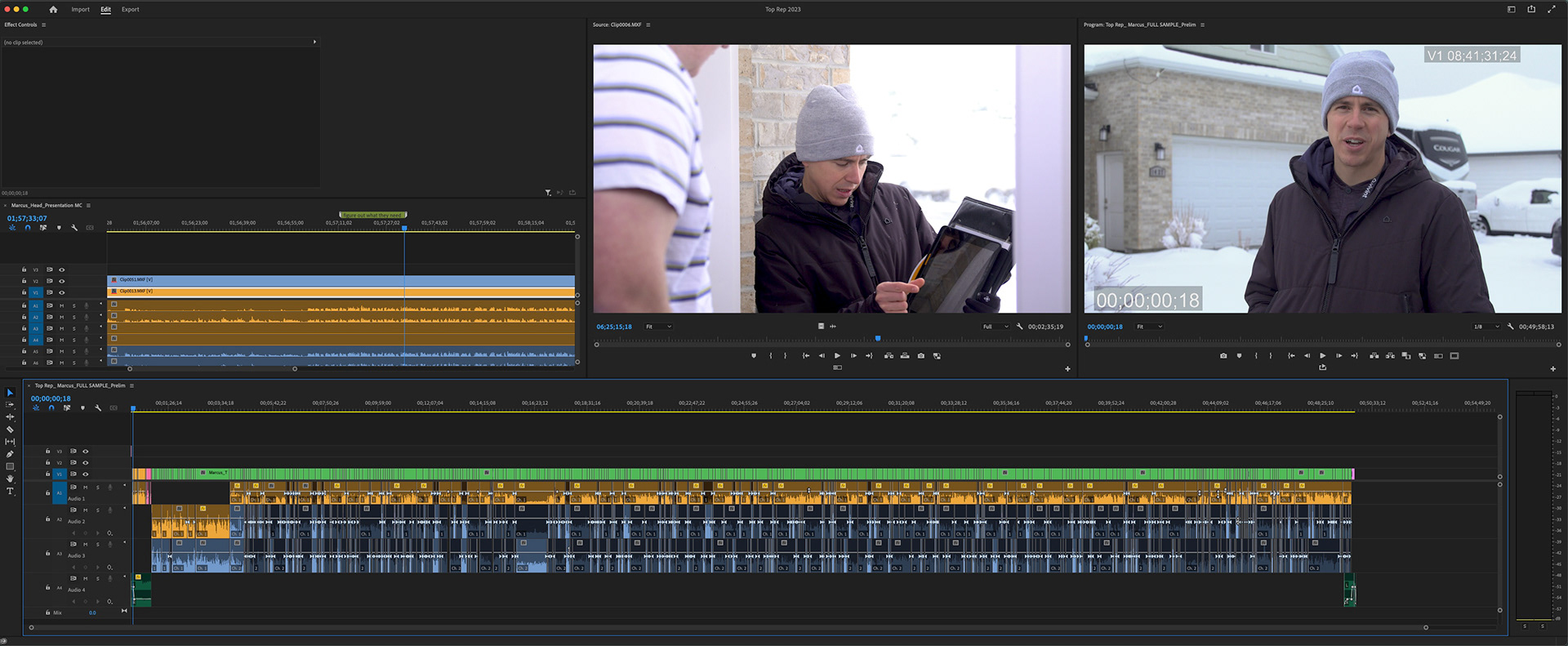 Timeline of "Top Rep" Video Module in Premiere Pro