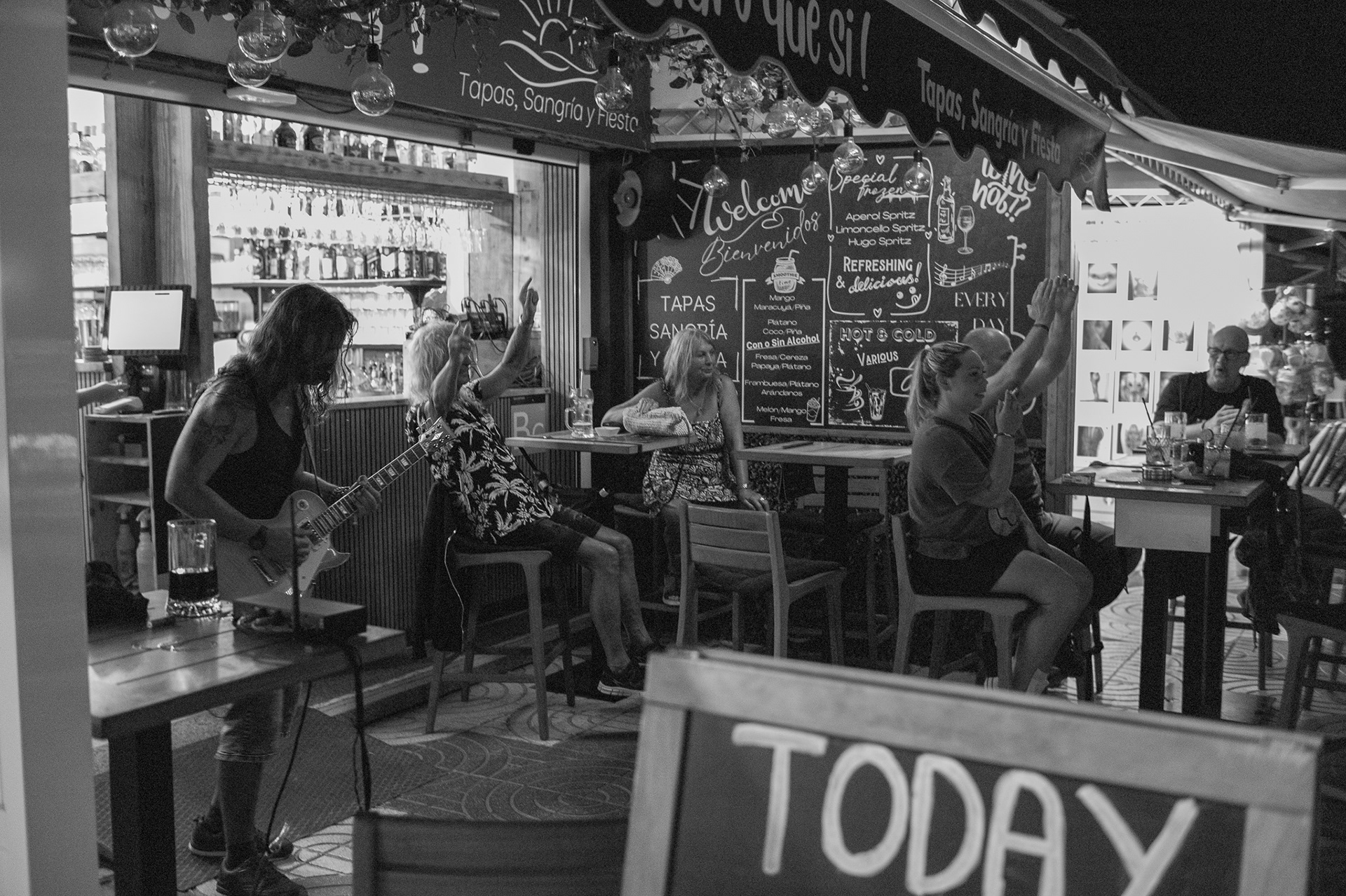 Jakub, playing guitar and singing , Gran Canaria
