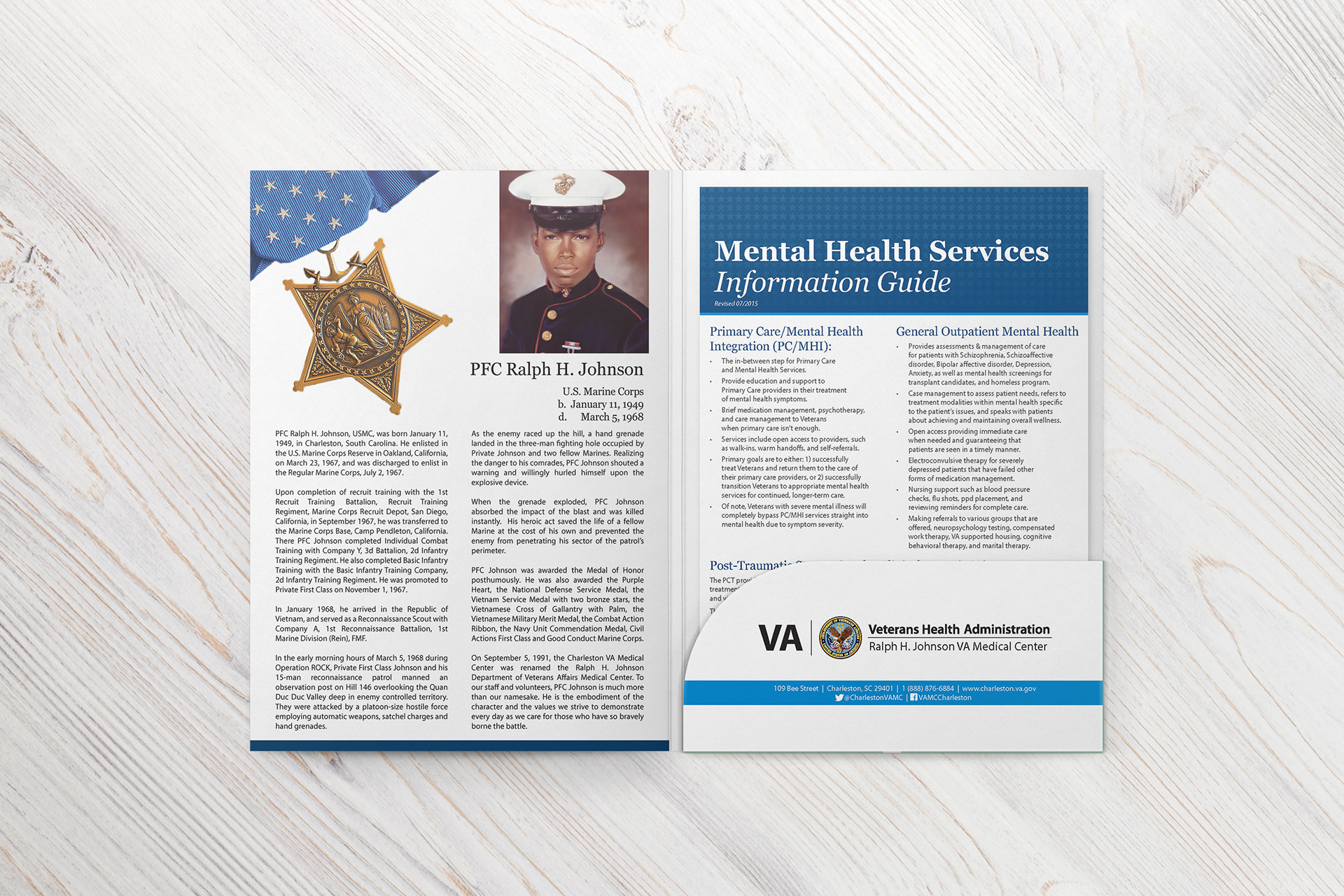 Department of Veterans Affairs welcome folder mock-up image