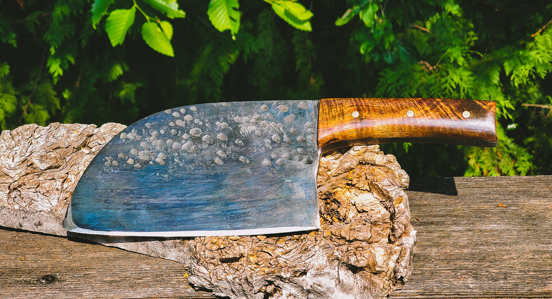 Serbian Chef, 80crv2 with Koa wood and brass pins