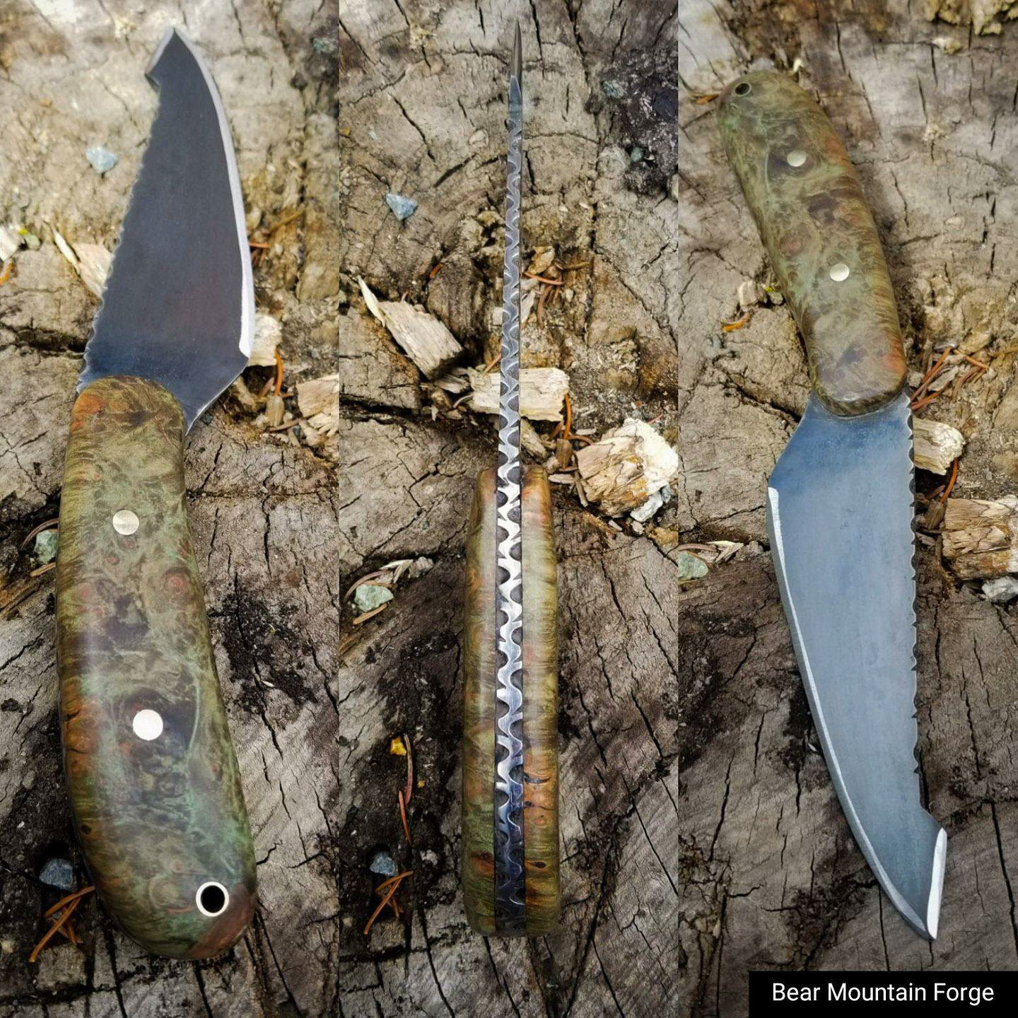 KIP Knife, maple grips, file work, 5160 blade