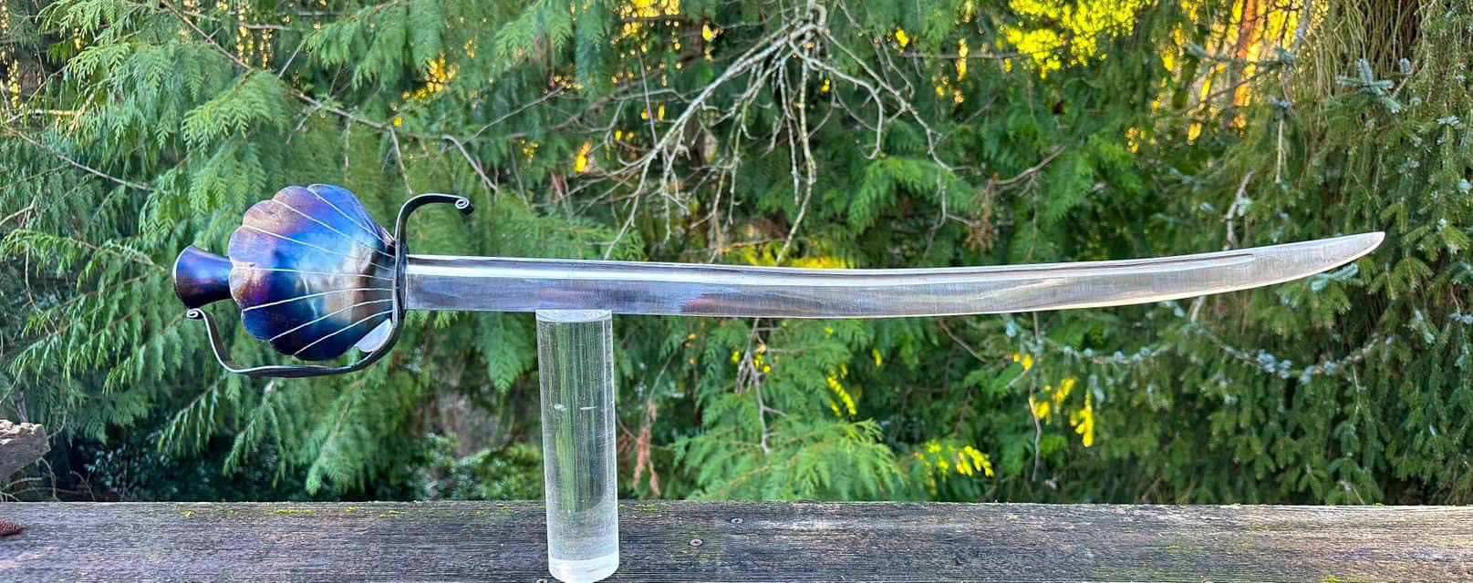 triple shell cutlass, fire blued guard