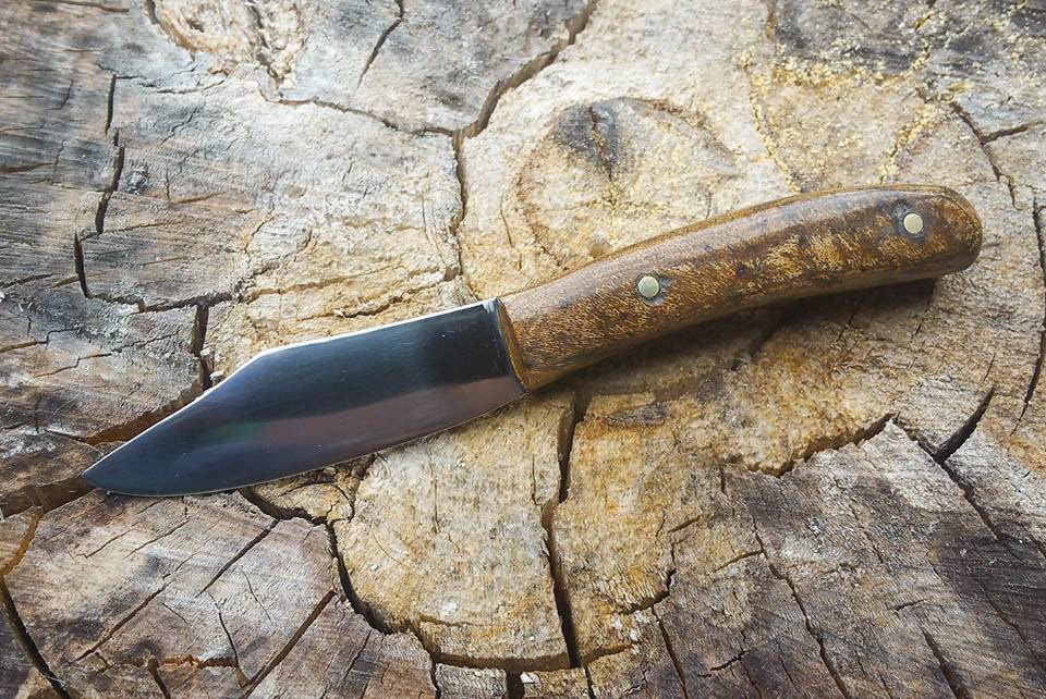 5160 blade, mammoth bone scales, brass pins
