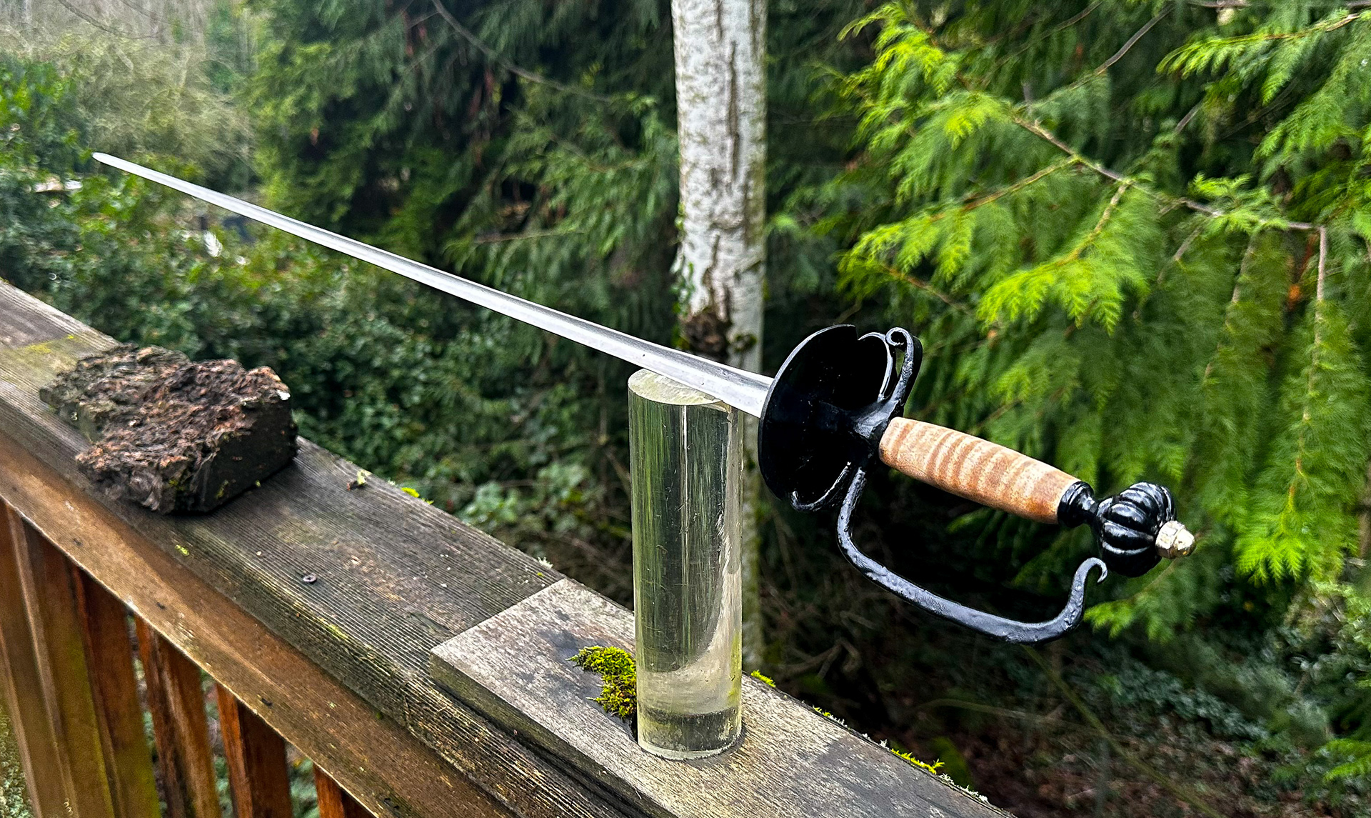 smallsword with cottonwood burl grip