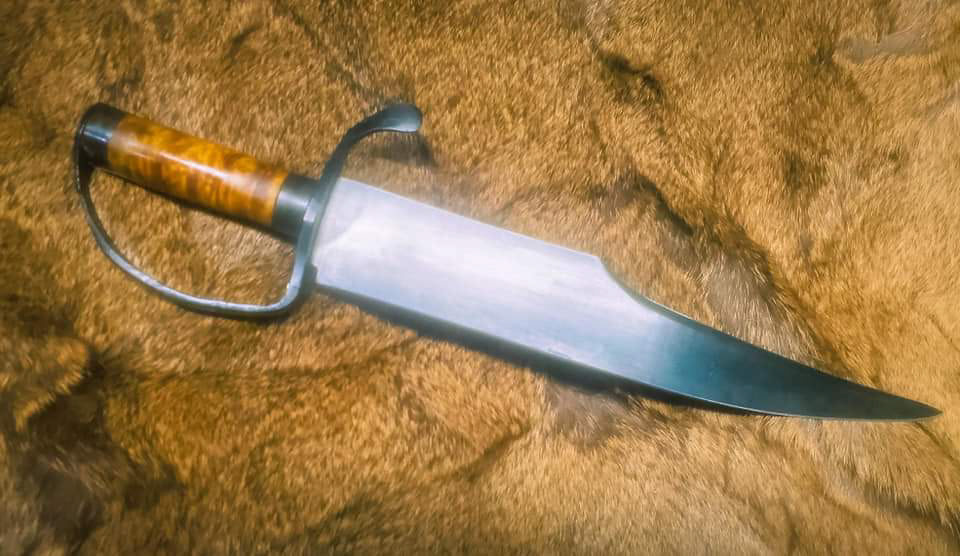 Copy of an original, captured in 1863 now in a private collection. Louisiana D Guard, 5160 blade, forged guard, maple burl grip. 