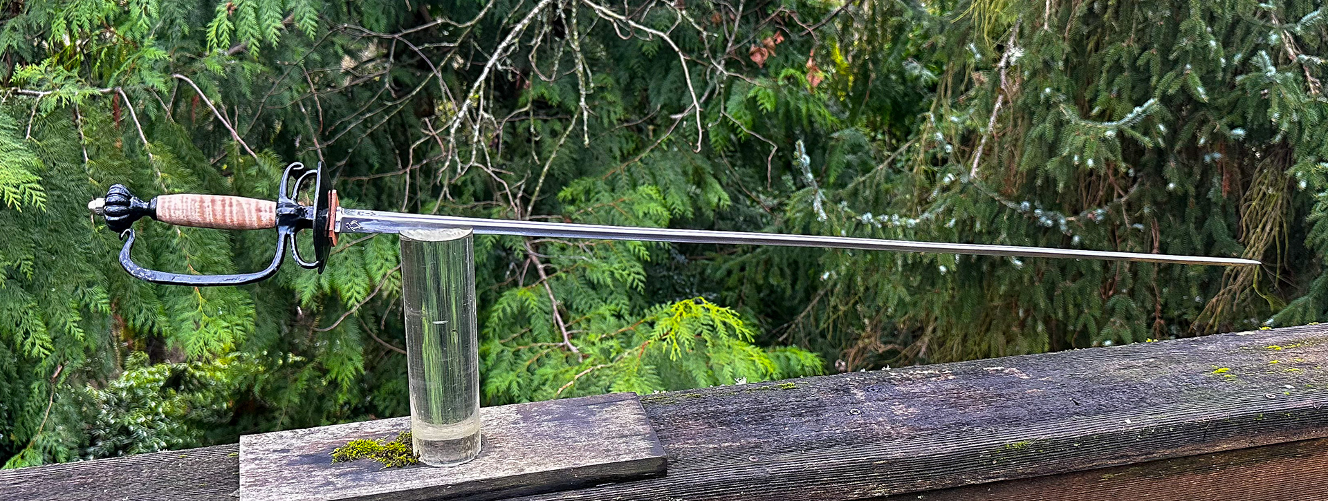 Smallsword with cottonwood burl grip