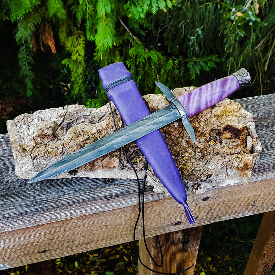 Purple Pattern welded dagger