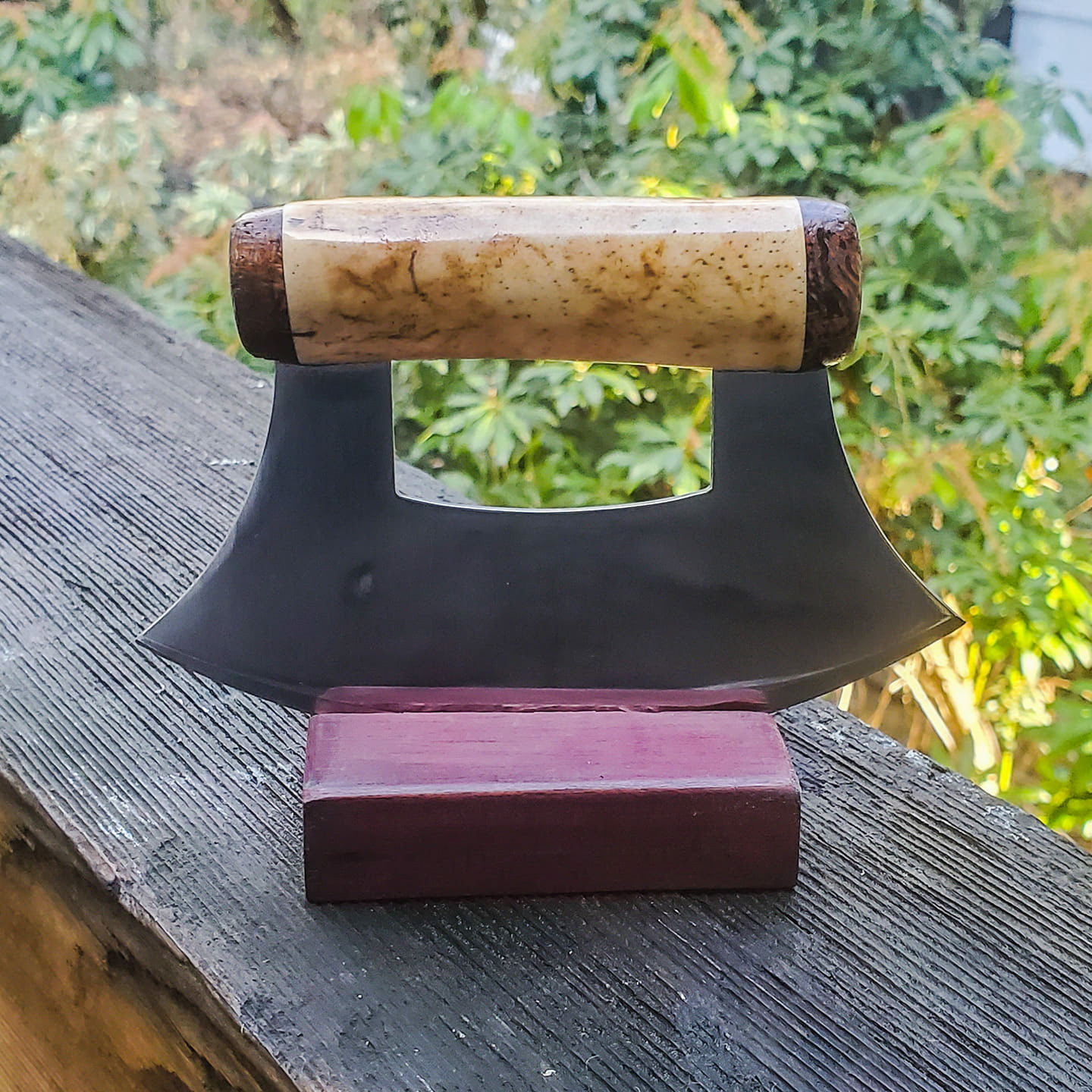 Ulu, 440C with Walrus oosik and oak grip