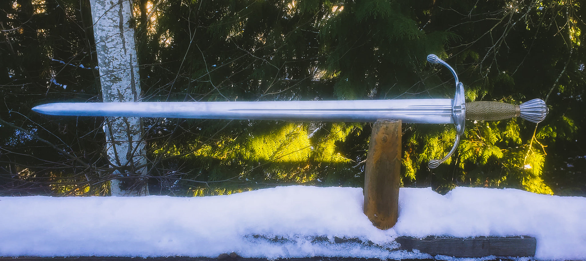 5160 blade, brass wrapped wood core grip with brass peen block