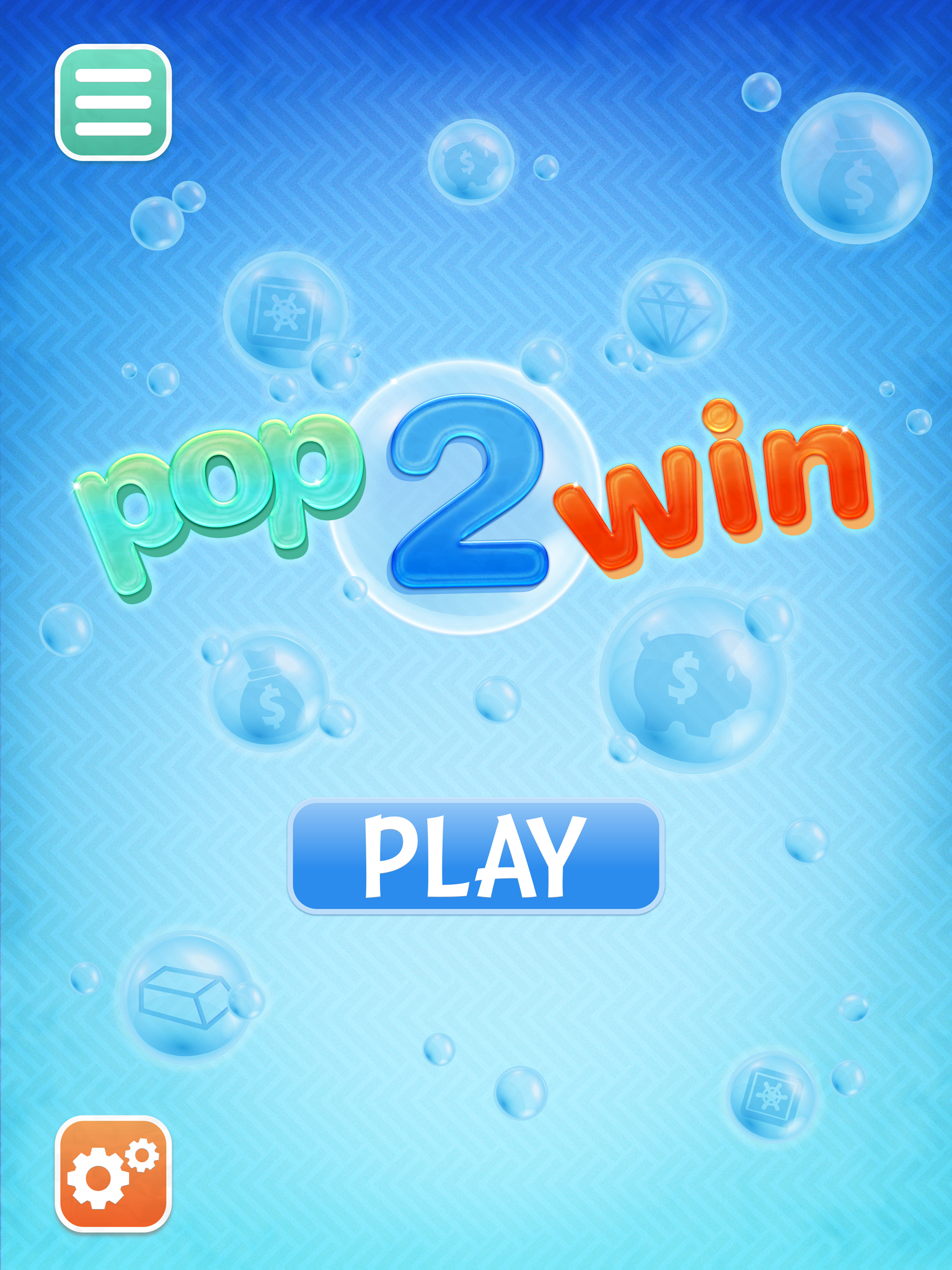 Game app main screen, the client wanted a fun, colourful, bubble type of feel for the game logo.