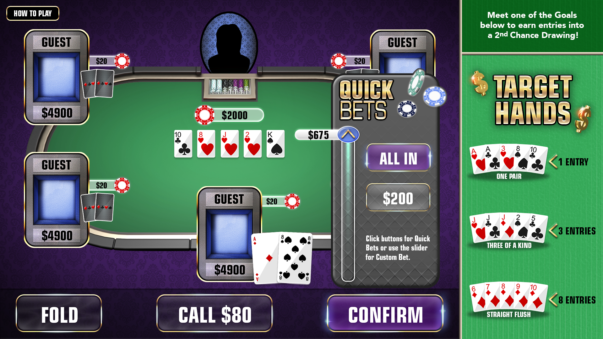 Second screen of a Poker game created for an iPad app.