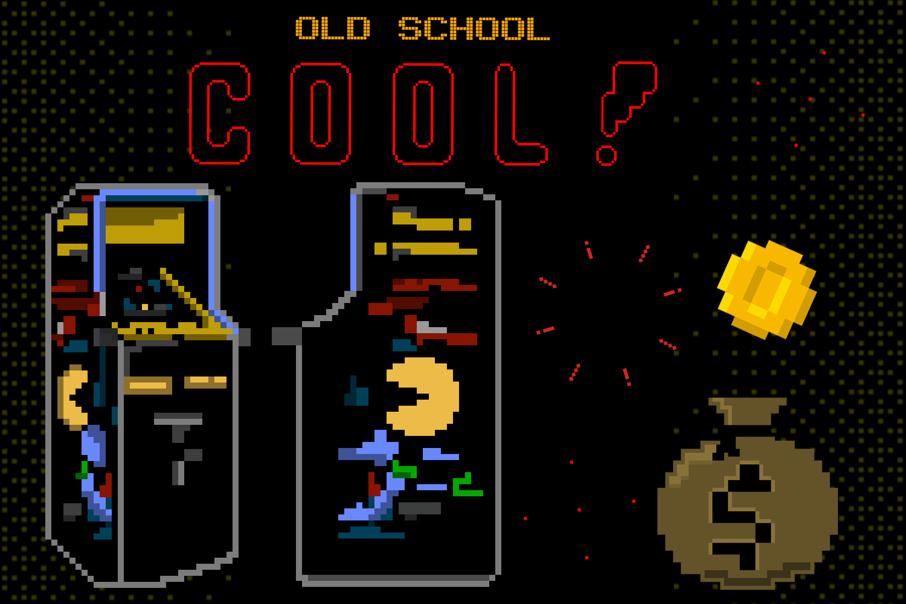 8 bit Pac Man graphics created to be animated for a Pac Mac Ad. Watch video here: https://vimeo.com/443538222