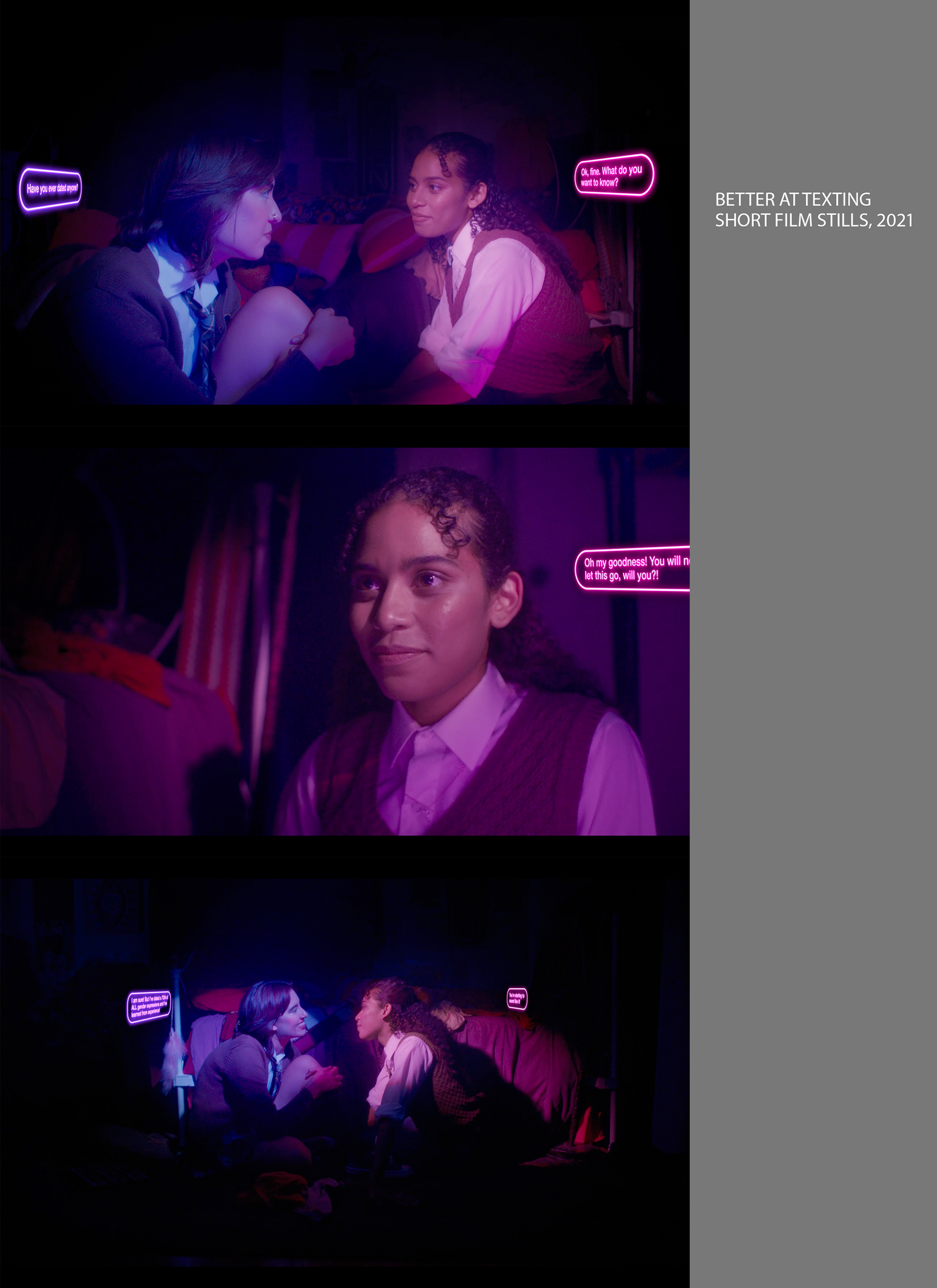Better At Texting Short Film - digital design and animation of text graphics created for use in post production, integration with live-action footage.
