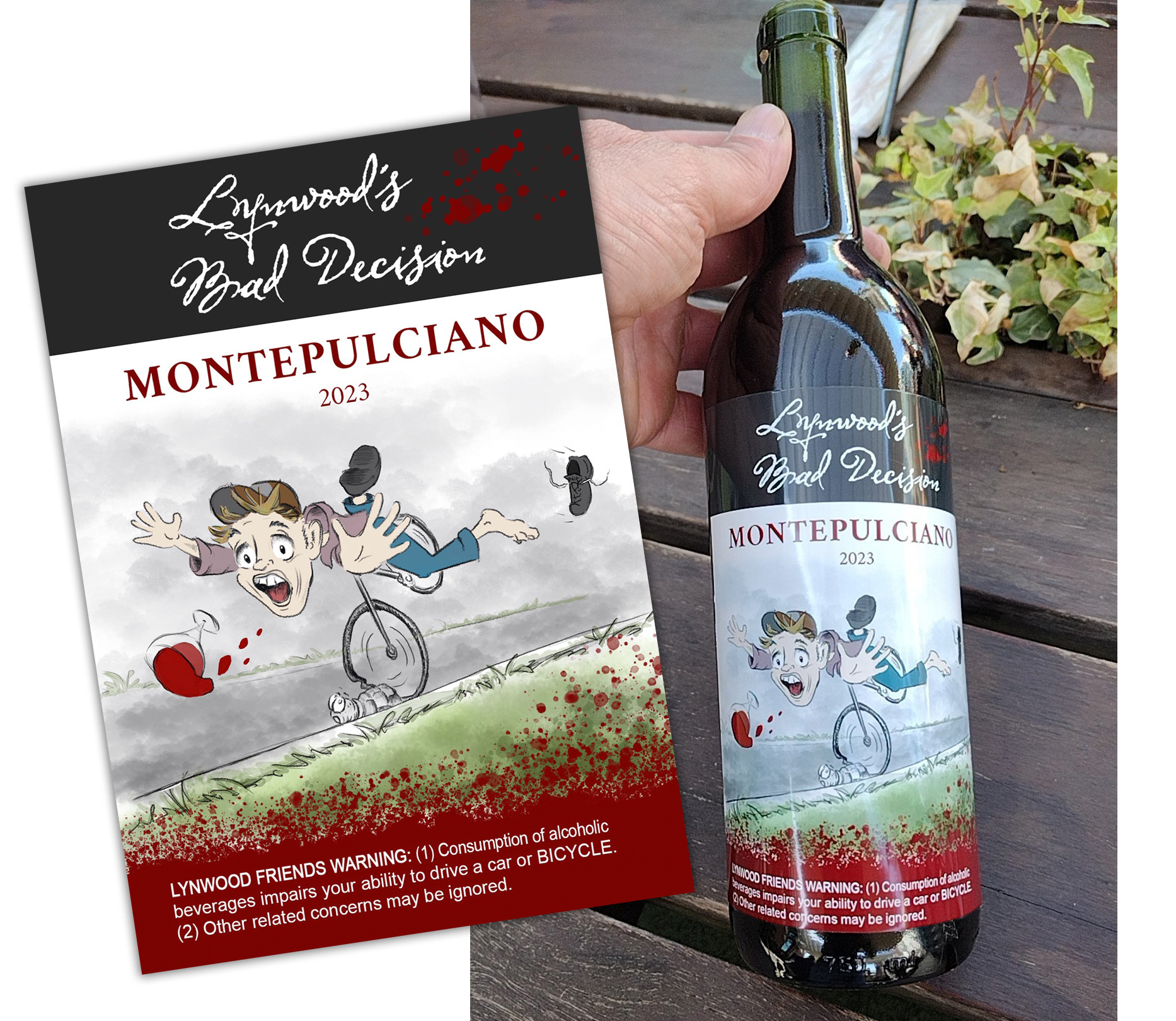 Illustration and layout for wine label