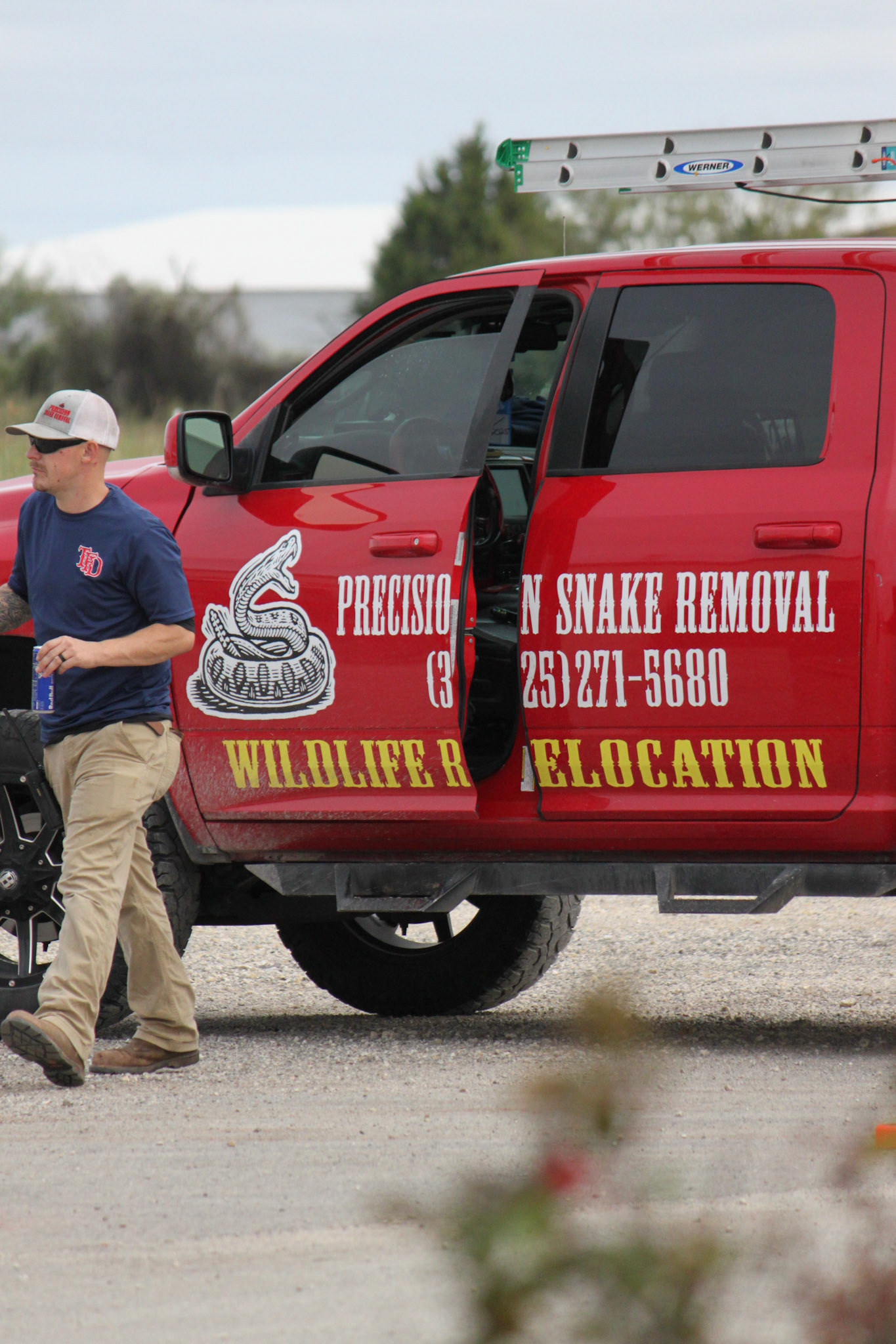 Small Business, Precision Snake Removal getting ready to hand out candy - Tye, TX