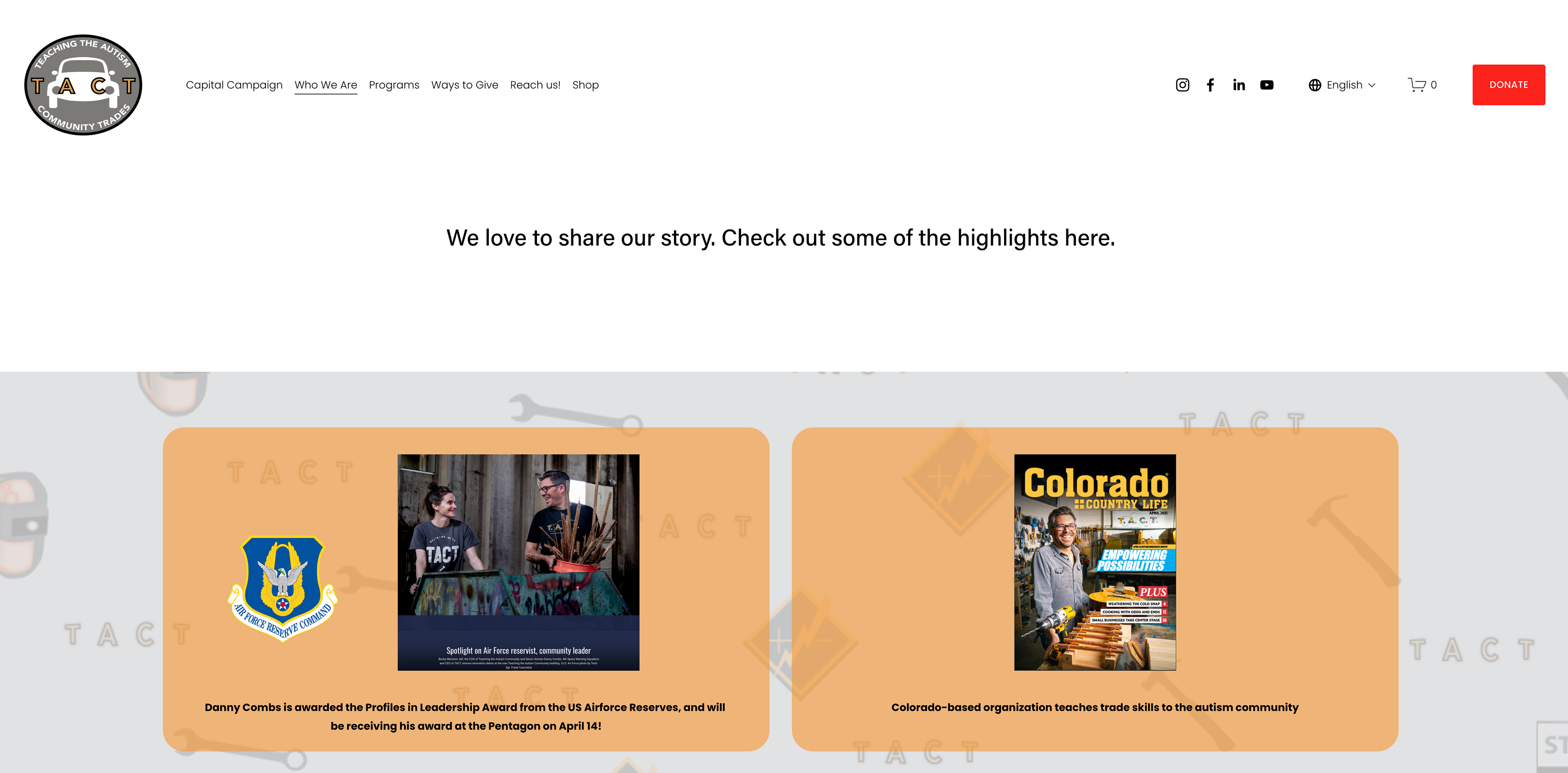 Press page with optimized media and links
