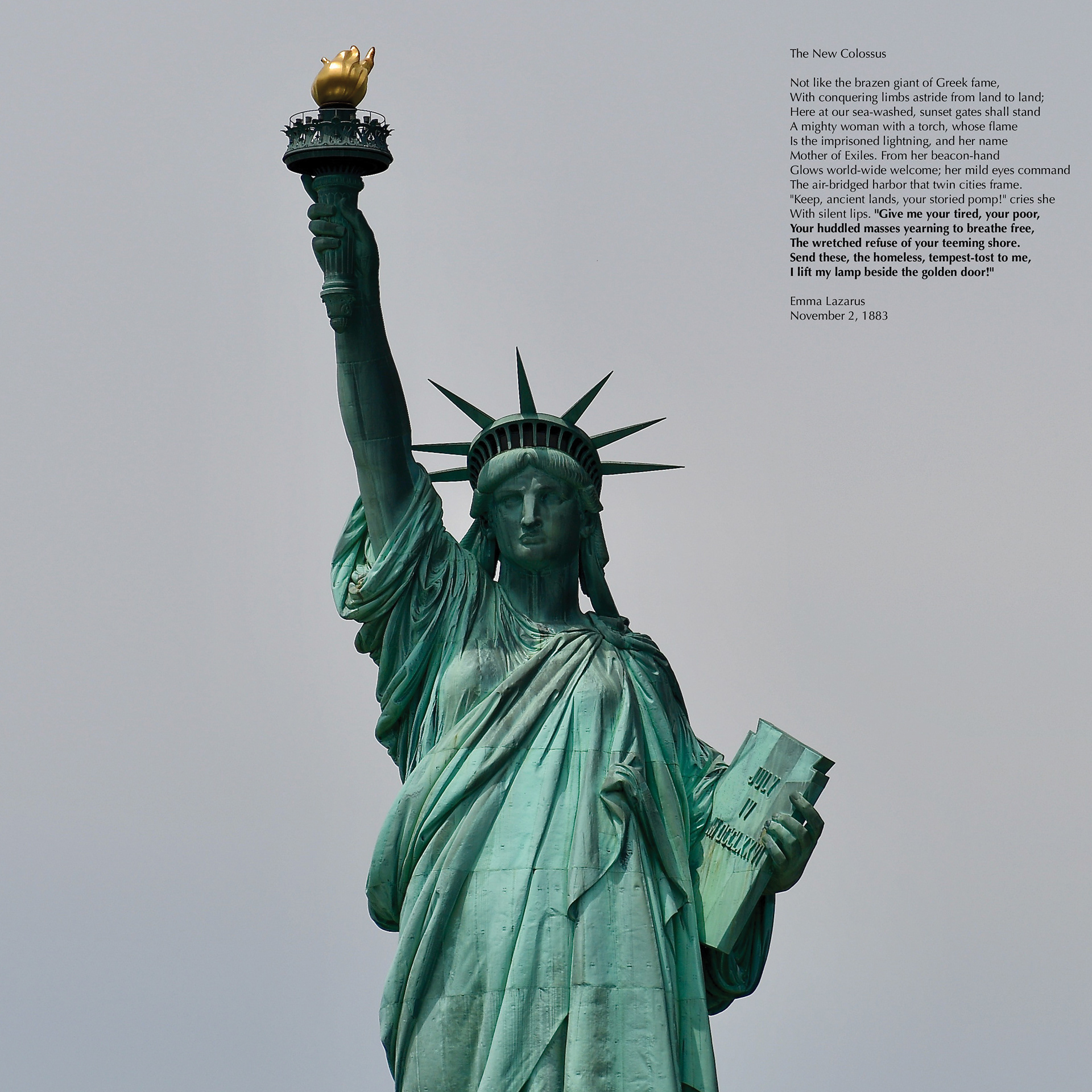 Statue of Liberty - May 2022 taken from ferry deck, cropped and elevated contrast, no other changes to background or subject © 2022 Geoffrey Erdahl
