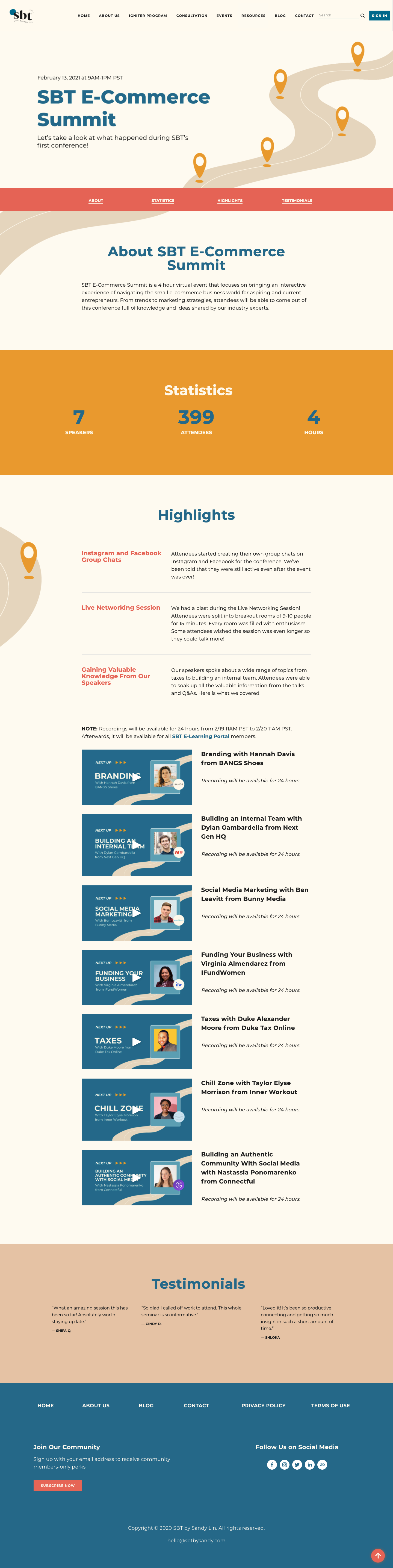 Landing Page Post-Conference