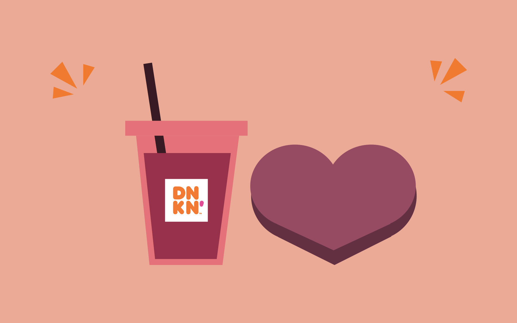 Vectors of a coffee drink and heart donut