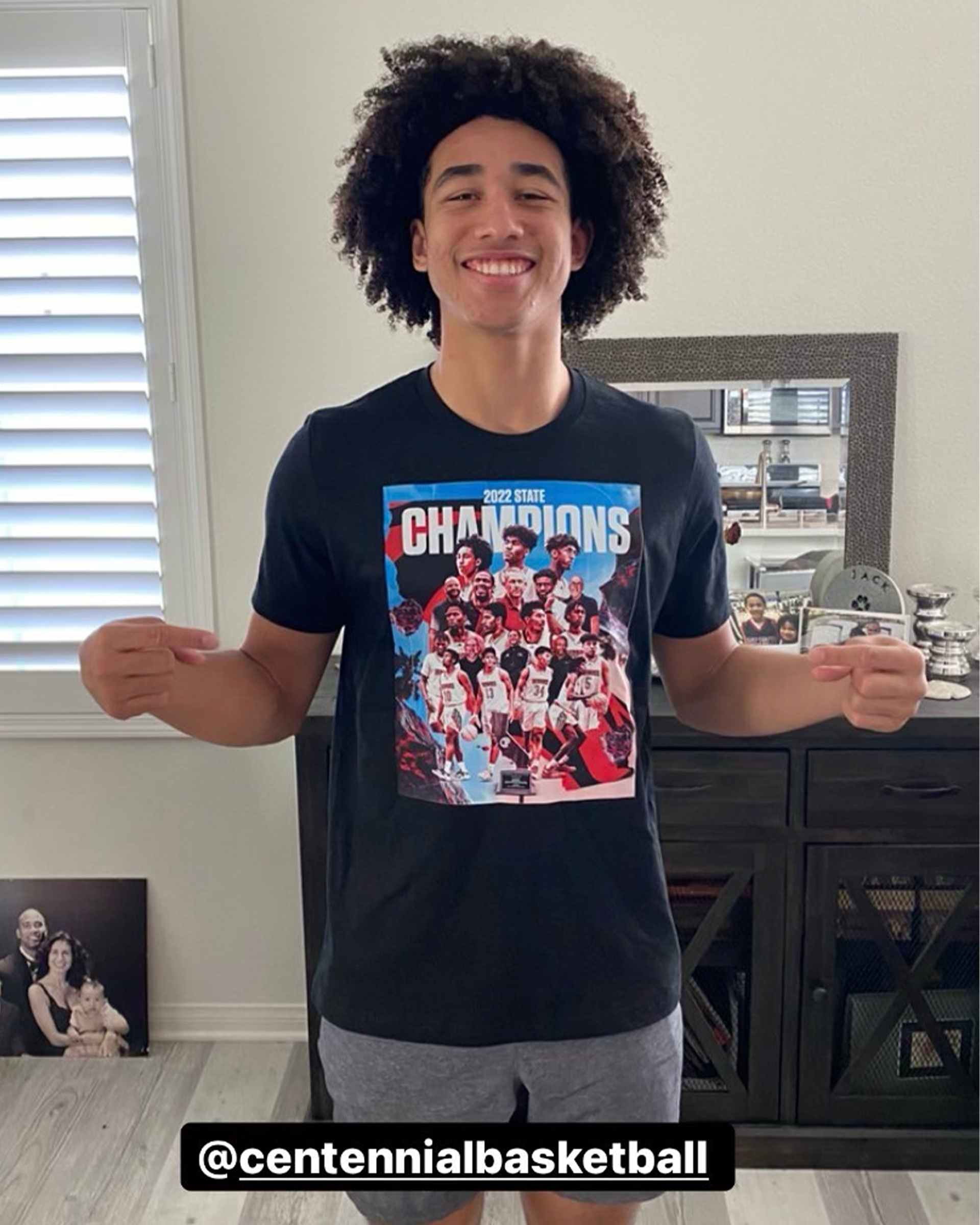 Duke's Jared McCain in the Championship Merch