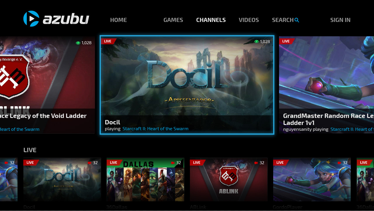 Azubu Roku App: UI Design