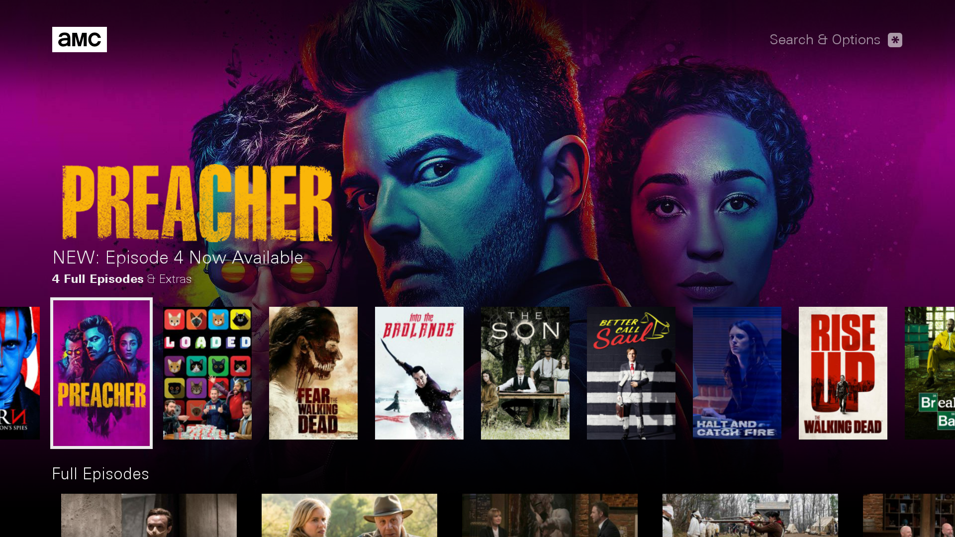 AMC Roku App - Home Screen: Art Direction, UI Design