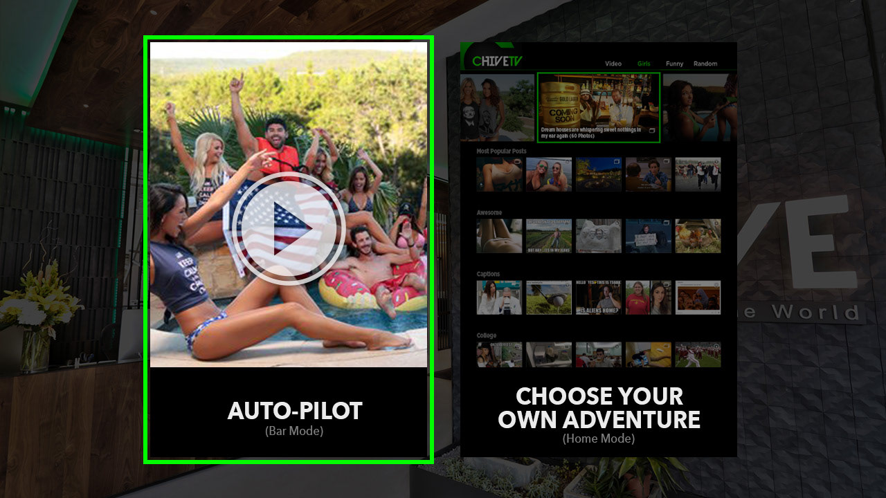 theChive Roku App - Intro Screen: Art Direction, UI Design