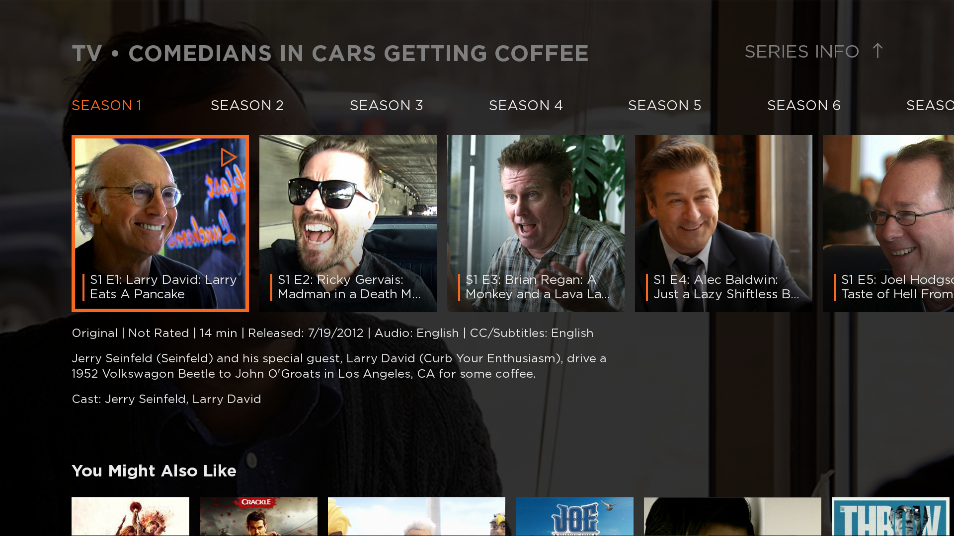 Sony Crackle Roku App - Series Screen: UI/UX Design