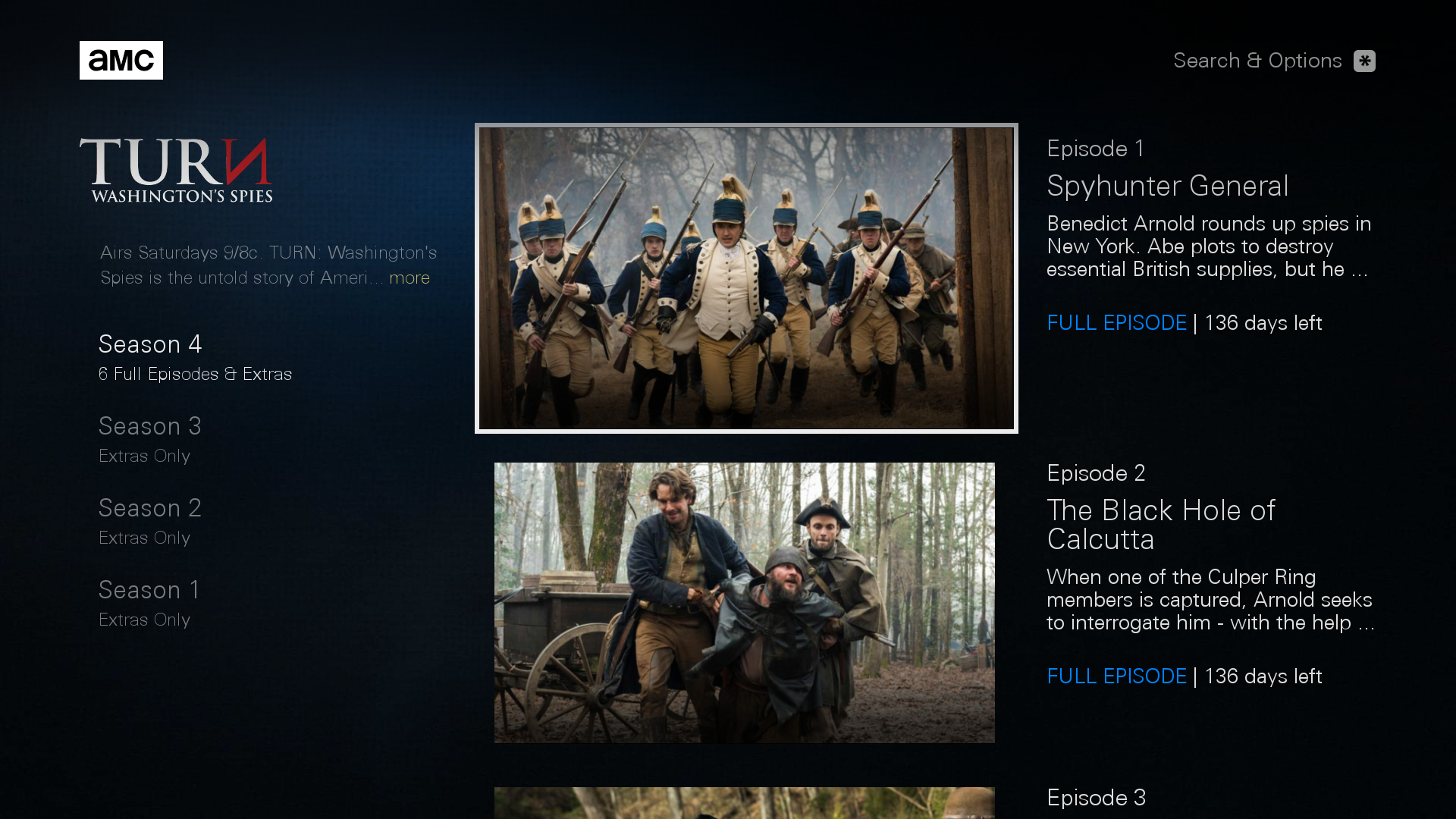 AMC Roku App - Series Screen: Art Direction, UI Design